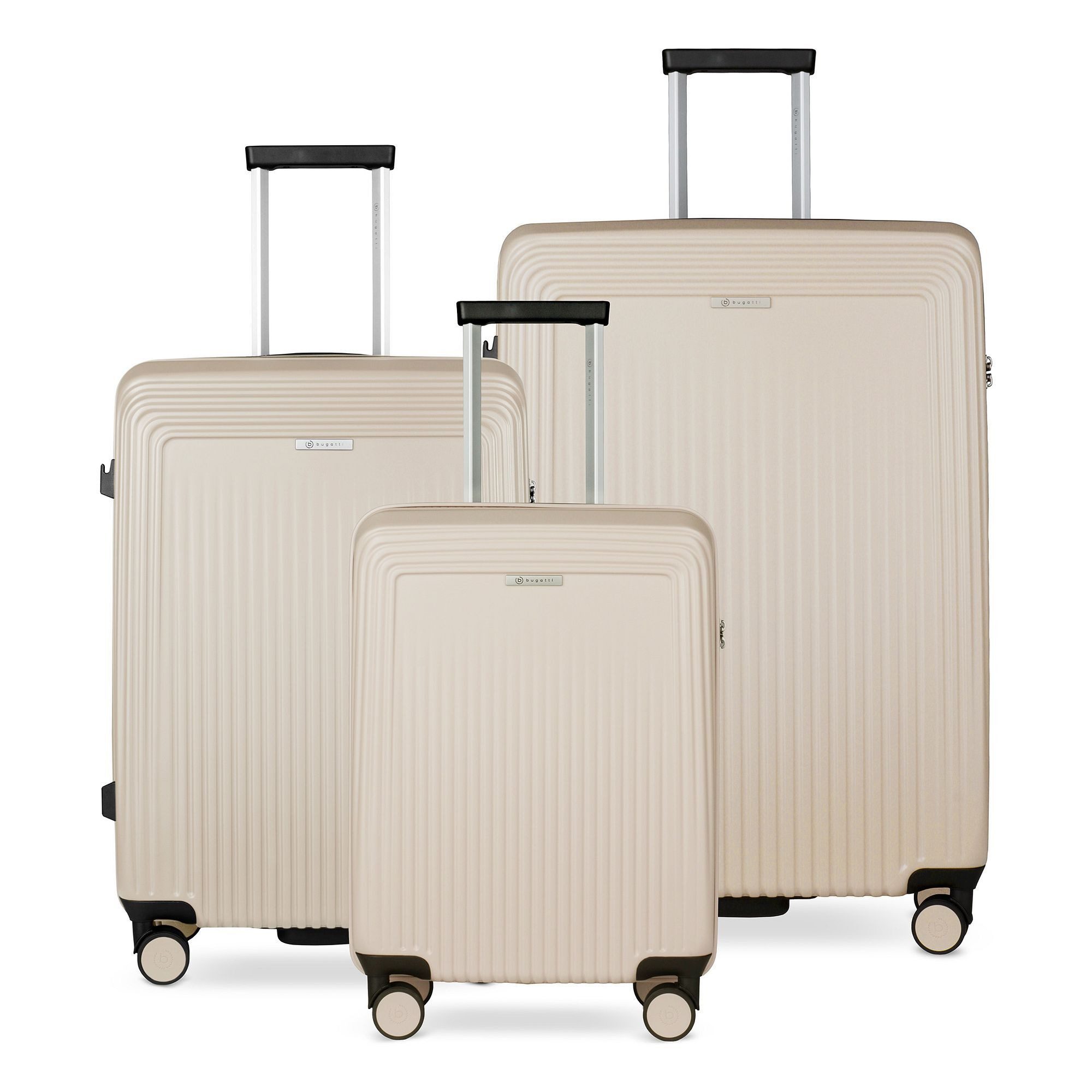 bugatti Trolleyset Linea, 4 Rollen, (3-teilig, 3 tlg), Polycarbonat