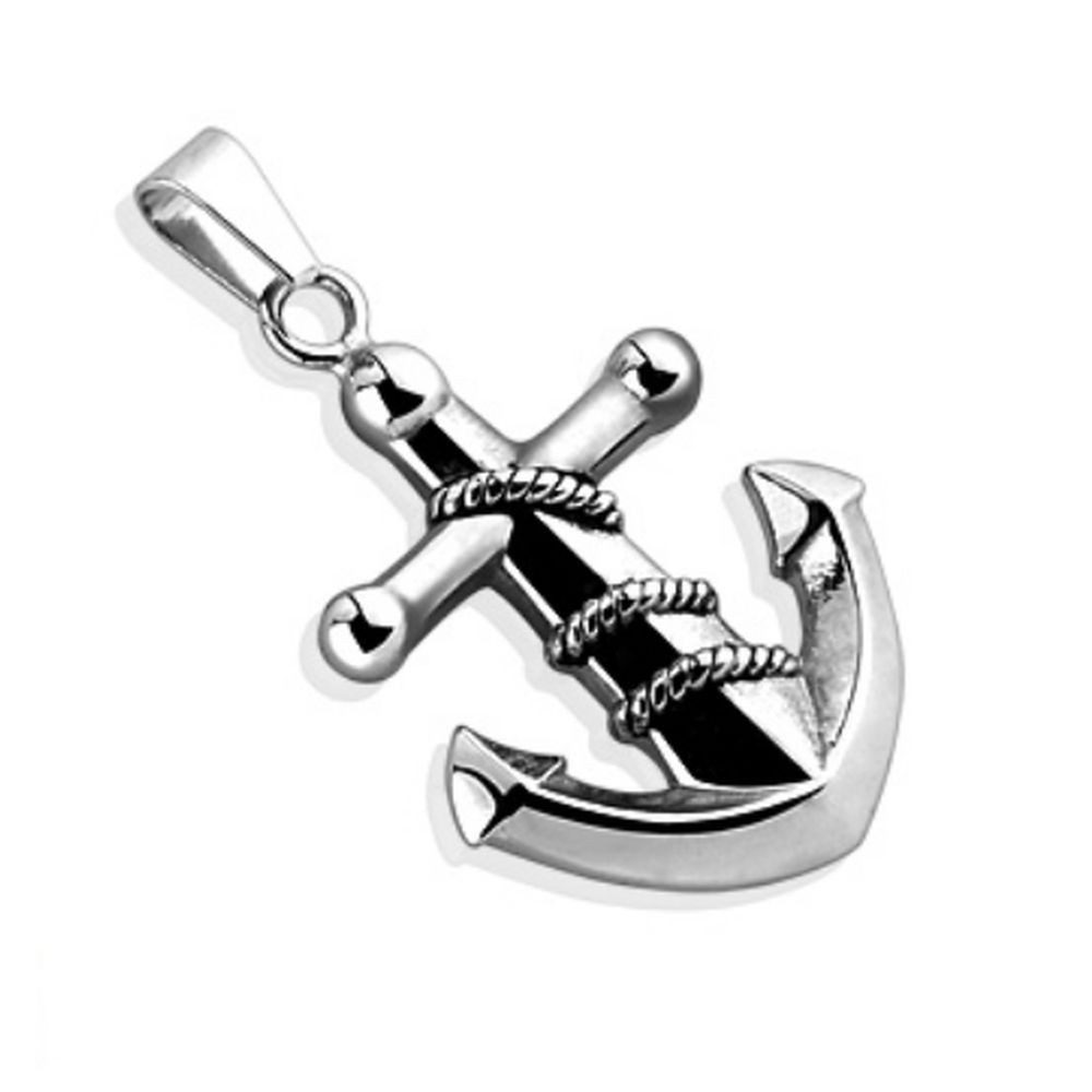 Anhänger Set Anhänger Anker mit Seil Silber aus Edelstahl Unisex