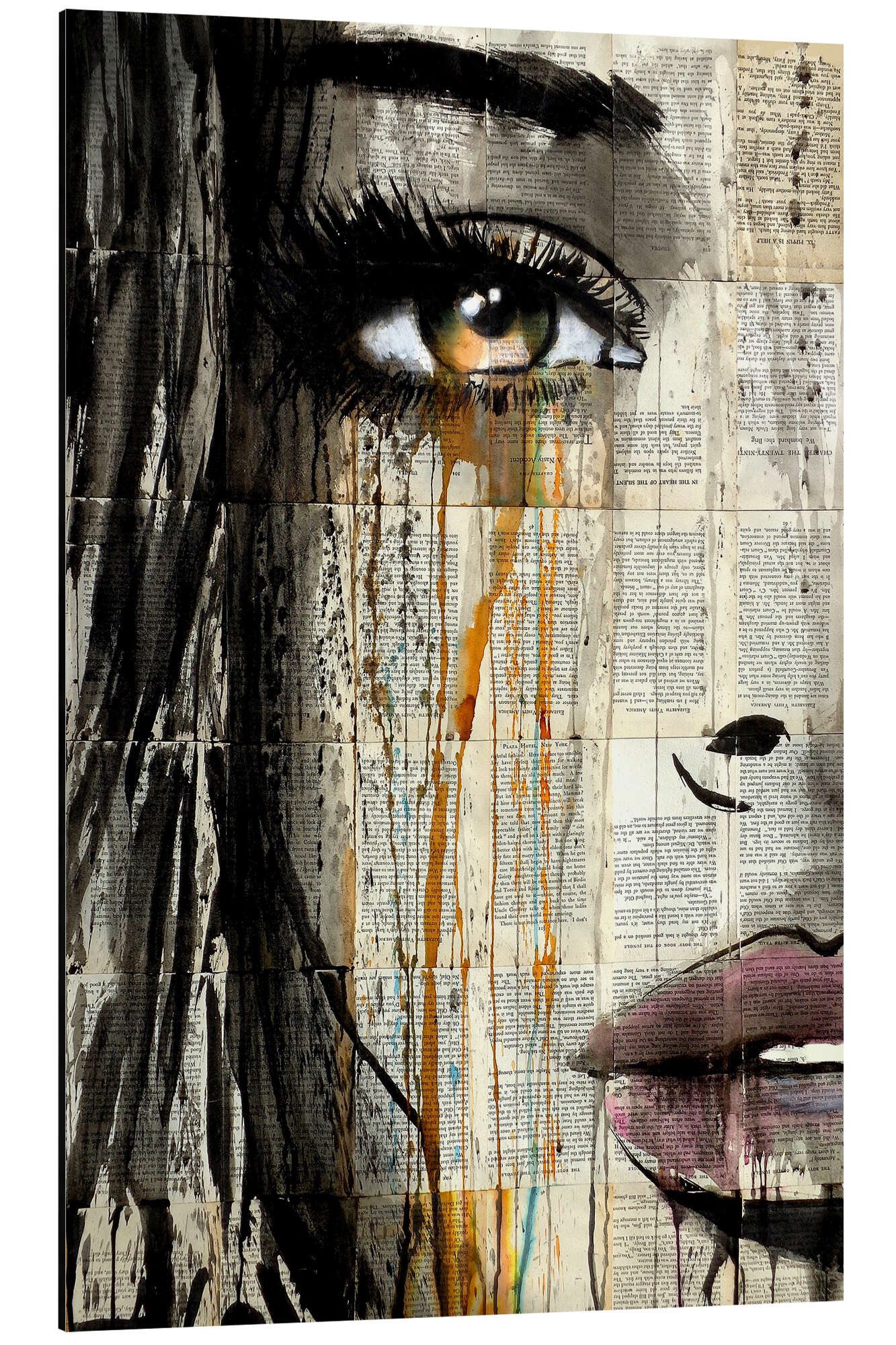 Posterlounge Alu-Dibond-Druck Loui Jover, Augen wie Bernstein, Illustration