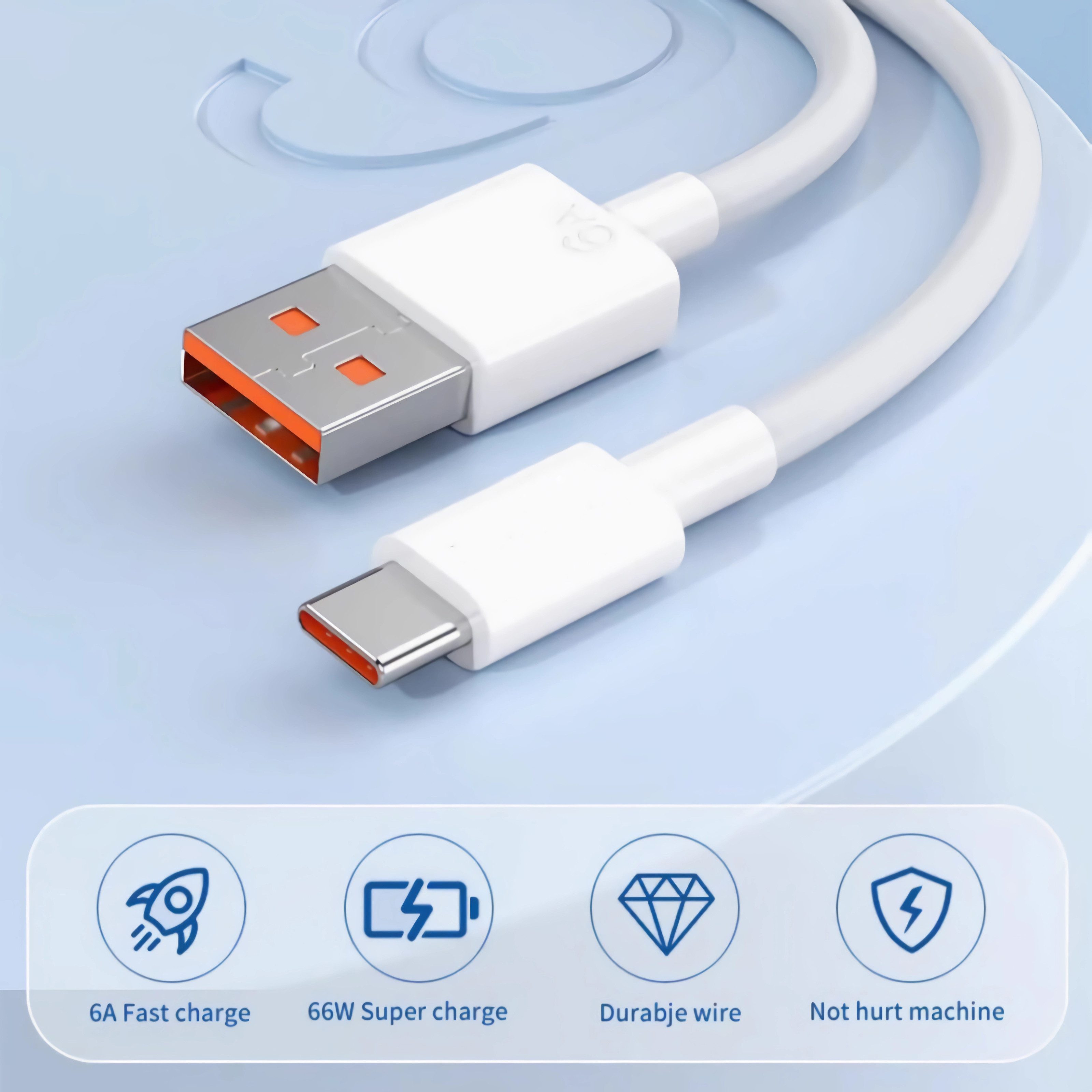 Bolwins K44 USB Kabel 3.0 A - USB C Stecker Datenkabel Schnell Ladekabel 6A USB-Kabel, USB 3.0 Typ A Stecker, USB 3.1 Typ C Stecker (100 cm), Unterstützt SuperSpeed USB 5Gbps und Schnellladen