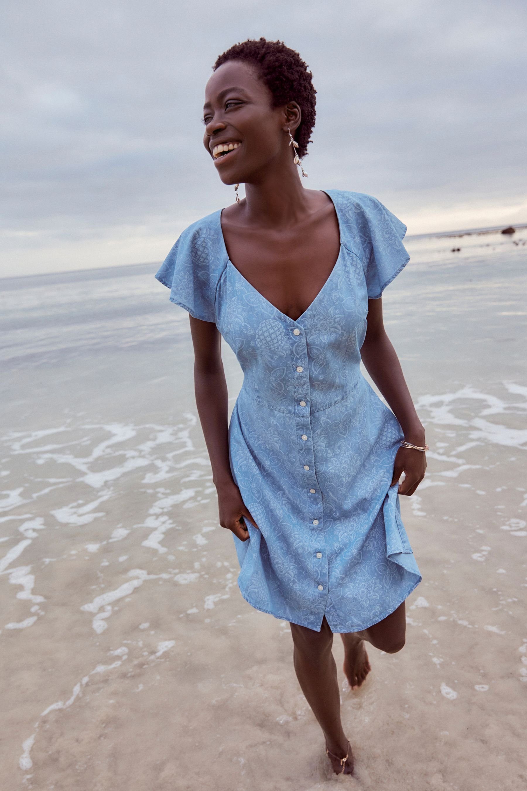 Next Minikleid Lyocell Denim-Minikleid (1-tlg)