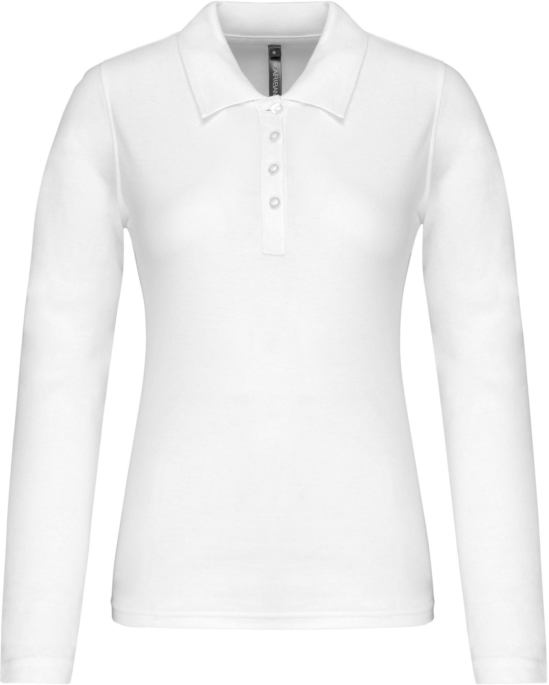 Kariban Langarm-Poloshirt Damen Langarm-Polohemd. Baumwollpiqué