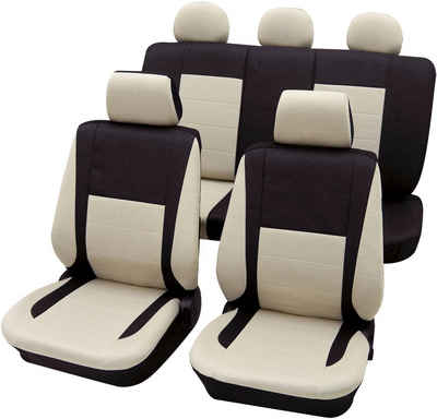 Petex Autositzbezug 17-tlg Set "Elegance", universelle Passform, Geeignet für Fahrzeuge mit/ohne Seitenairbag, SAB 1 Vario Plus