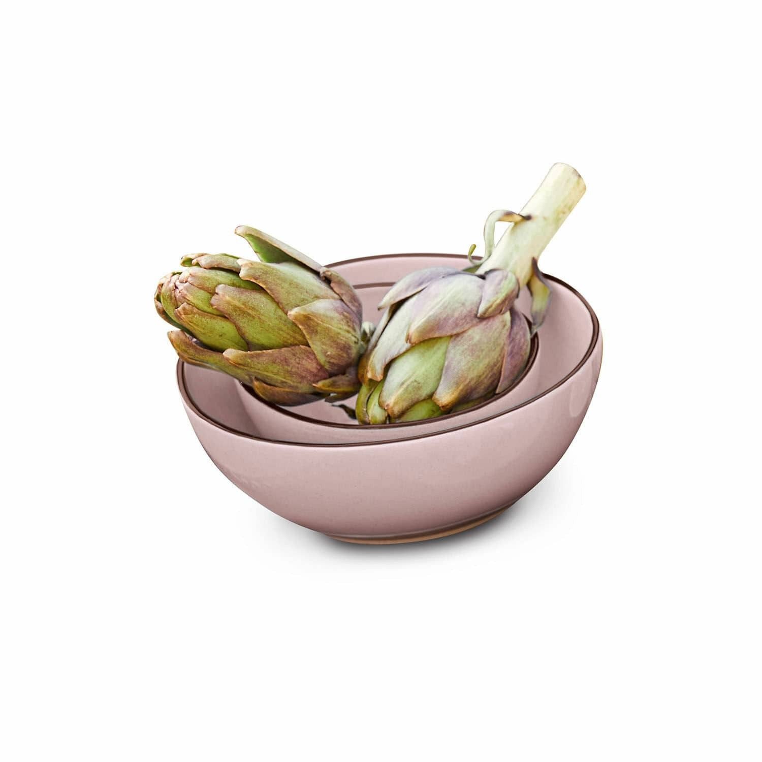 Mirabeau Geschirr-Set Schüssel 2er Set Biarré rosa, Steinzeug, none