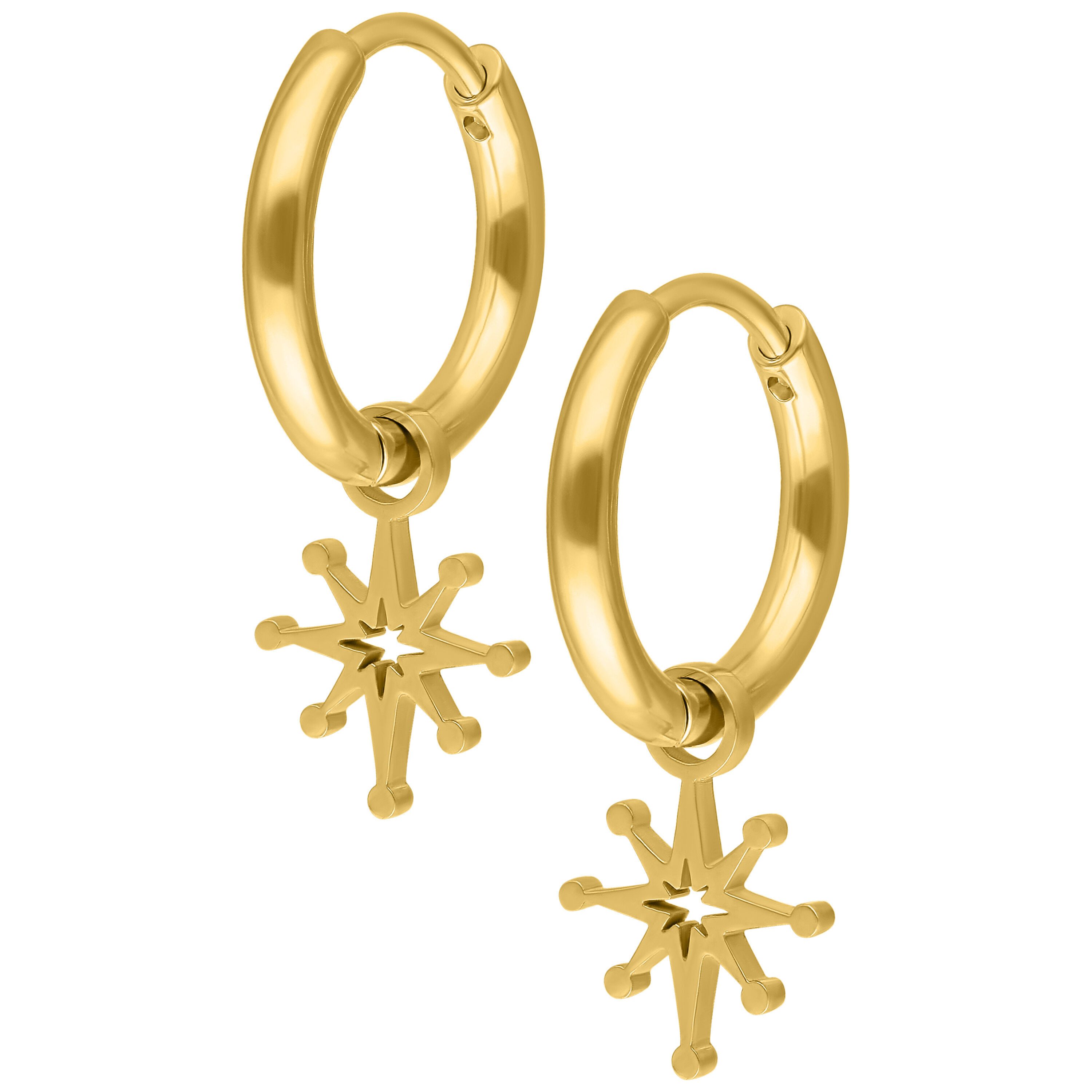 Paar Ohrhänger Mini Polar Star Hoops Pair - Gold