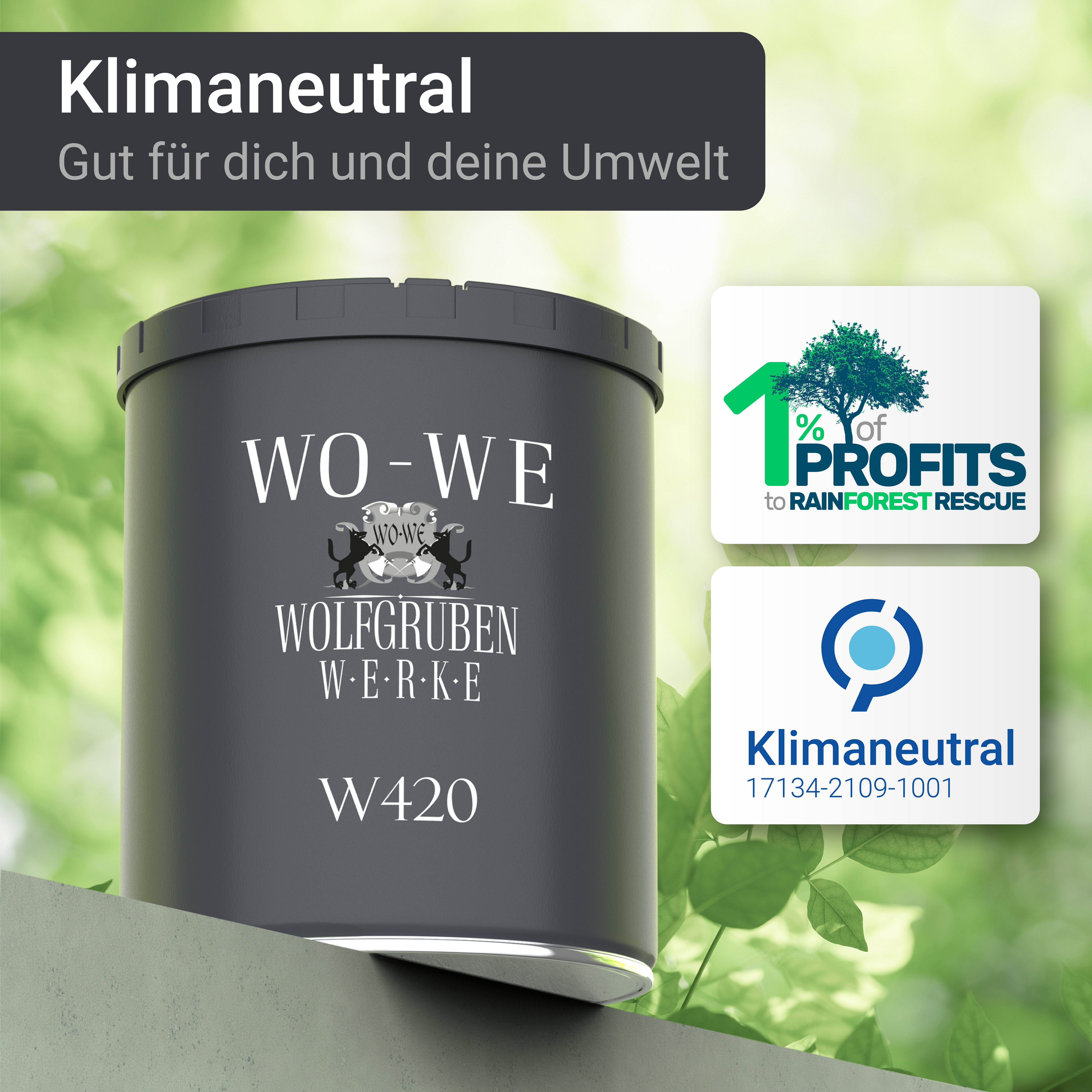 WO-WE Holzlack Holzfarbe Seidenglänzend, 1-10L, Holzanstrich Wetterschutzfarbe 7001 RAL Wasserbasis W420, Silbergrau