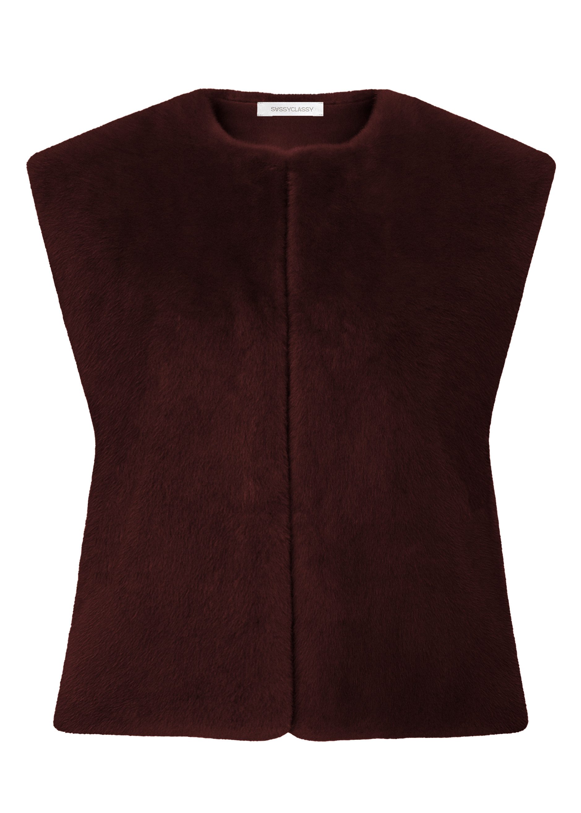 SASSYCLASSY Kurzweste Elegante Kunstfell Weste für Damen Weiche Weste mit H günstig online kaufen