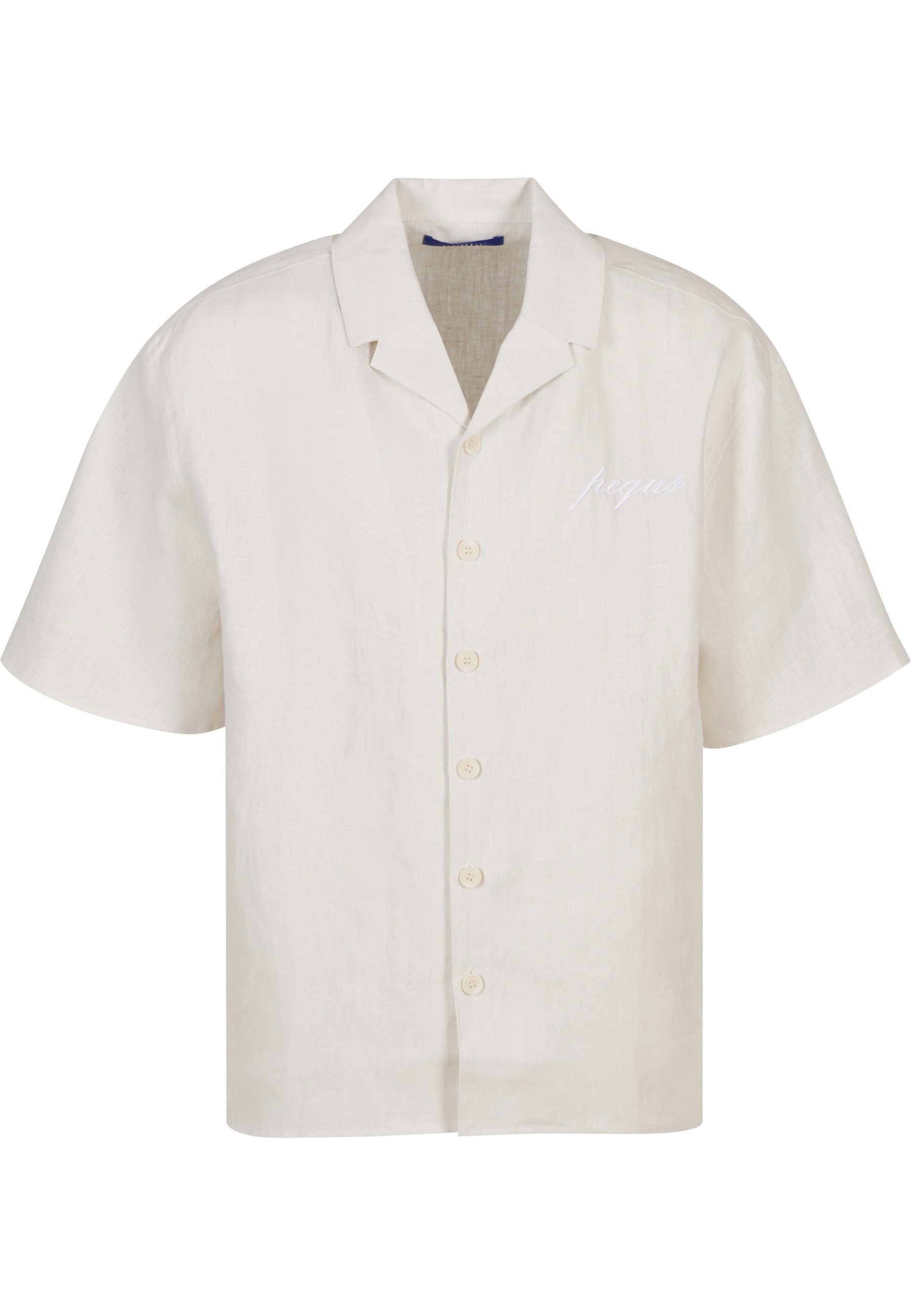 PEQUS Kurzarmshirt PEQUS PEQUS Chest Logo Linen Shirt (1-tlg)