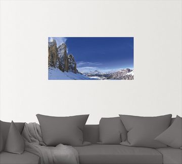 Artland Wandbild Drei Zinnen Umrundung in den Dolomiten, Himmel (1 St), als Alubild, Outdoorbild, Wandaufkleber in verschied. Größen