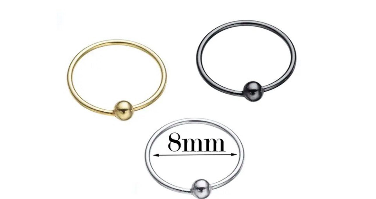 Karisma Schmuck Nasenpiercing Nasenring mit offener Kugel Silber 925 Ring Biegbar Helix, Ohrring Hoop, Dünn PA-SR3 Frauenschmuck Männerschmuck