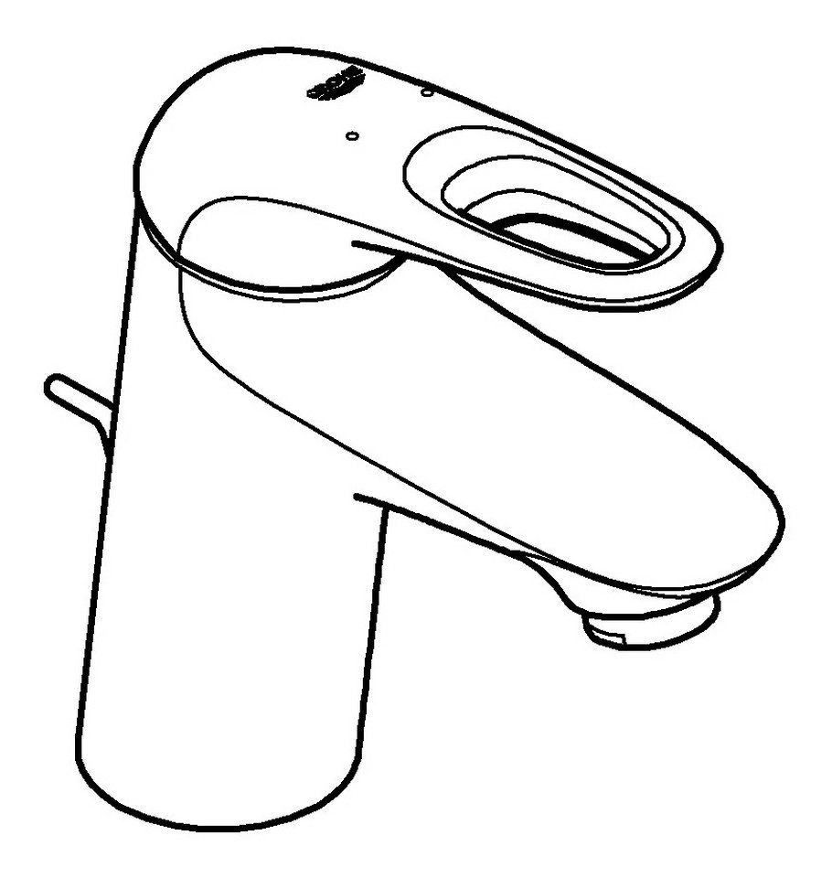 S-Size Einhand Chrom mit White Waschtischarmatur - Eurostyle Grohe Zugstangen-Ablaufgarnitur / Moon