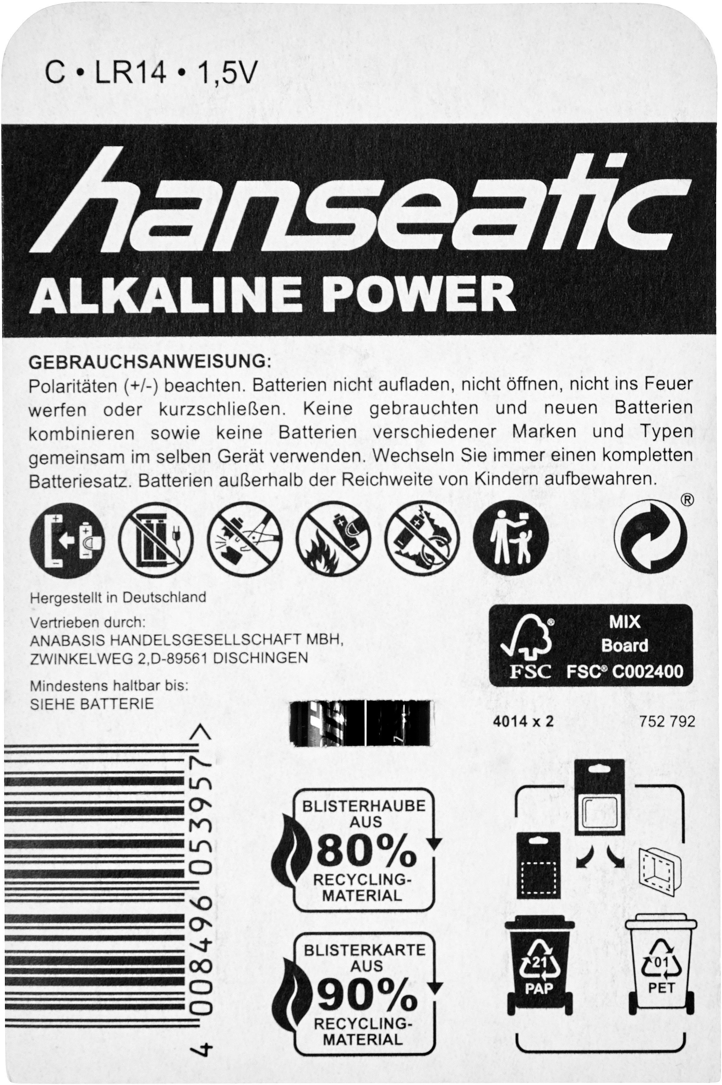 + Hanseatic Stück AAA 48 (48 Batterie, 9V 4x Set + + Batterien 20x Mix C AA 4x St), 20x Batterie