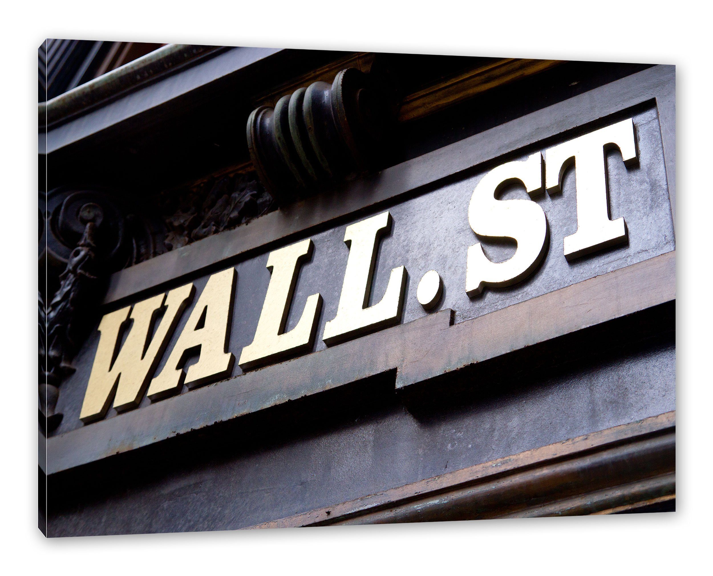 Pixxprint Leinwandbild Wall Street in New York, Wall Street in New York (1 St), Leinwandbild fertig bespannt, inkl. Zackenaufhänger