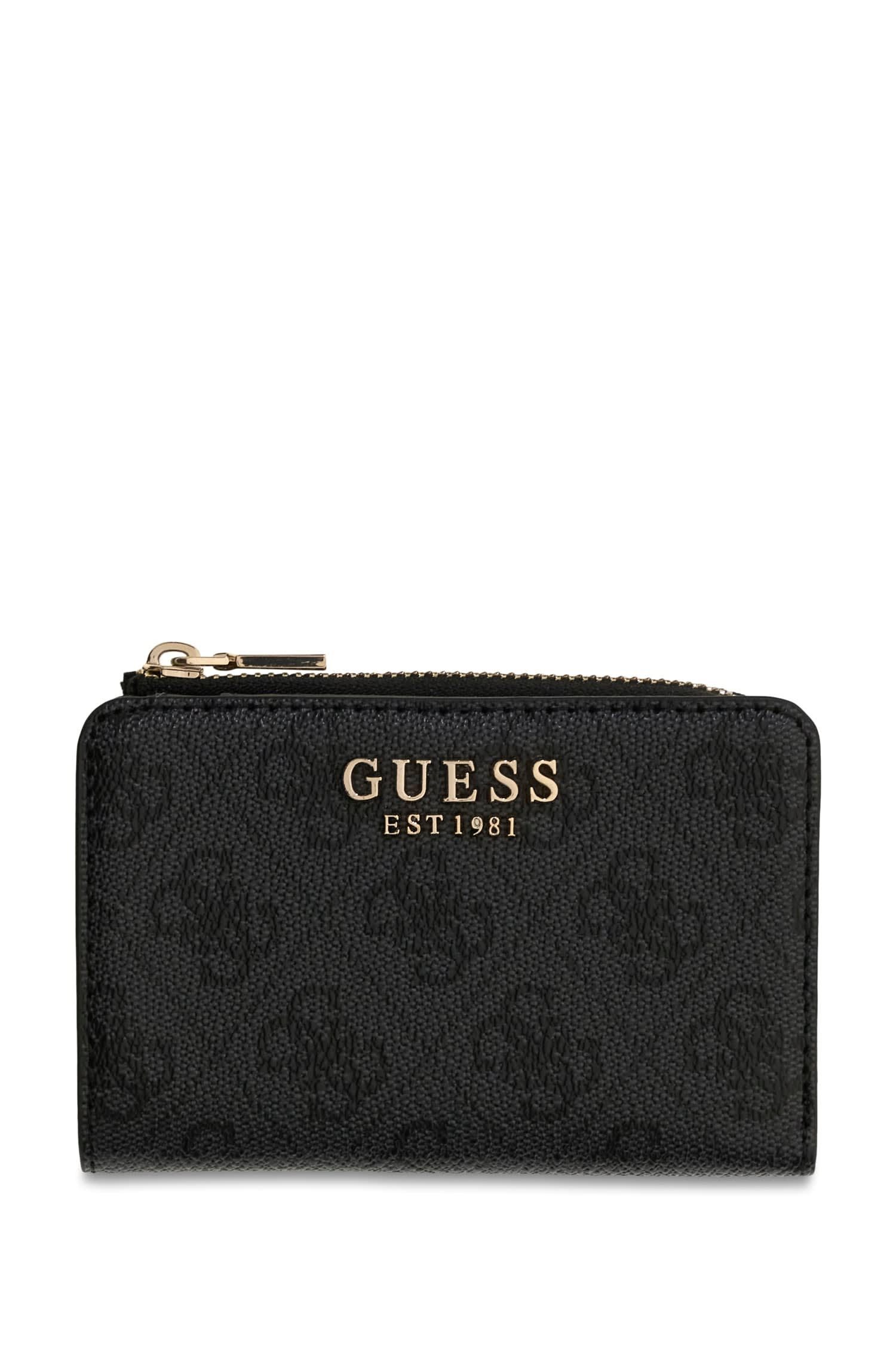 Guess Geldbörse LAUREL II SLG ZIP ARND CRD CSE, Damen Geldbeutel, Portemonnaie mit Logoverzierungen