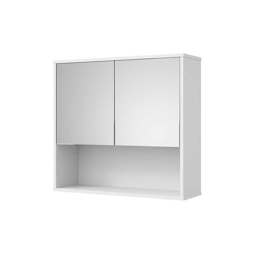 Vicco Badezimmerspiegelschrank Eliza, Weiß Riffel, 70 x 65 cm