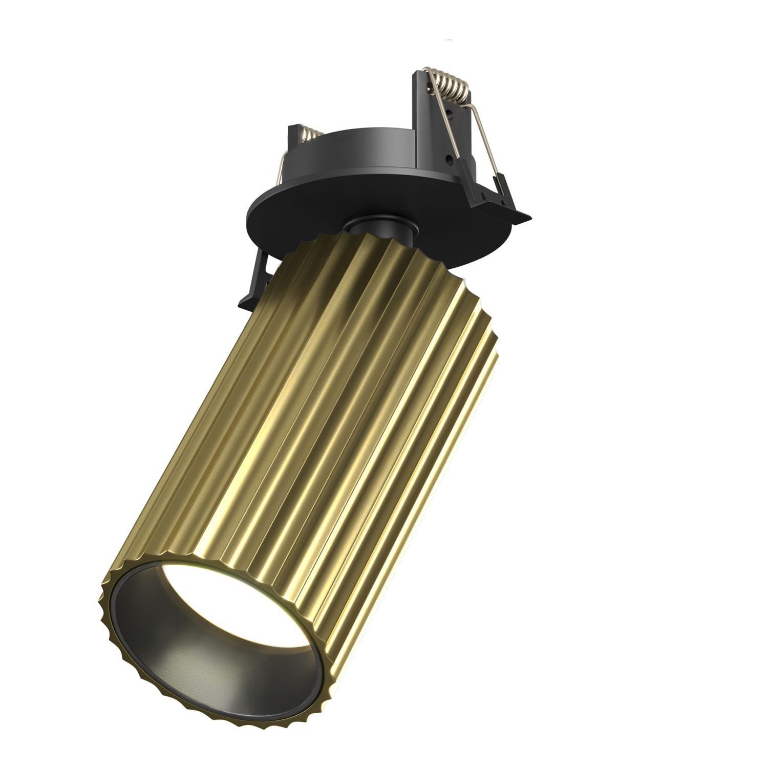 Licht-Erlebnisse Einbauleuchte OLAN, ohne Leuchtmittel, Aluminium GU10 verstellbar 6 cm breit in Schwarz Messing Modern