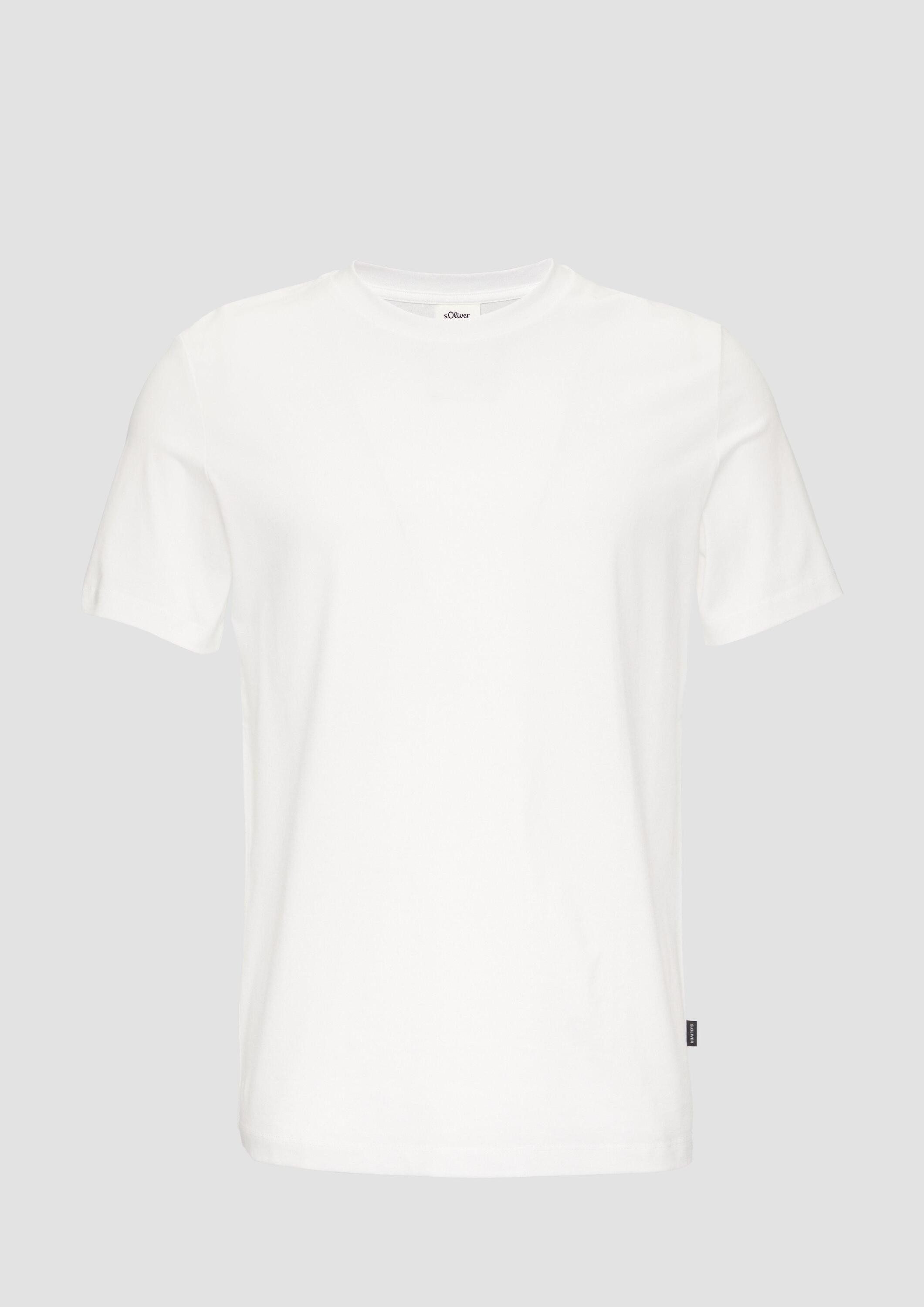 s.Oliver Kurzarmshirt T-Shirt Jerseyshirt im Slim Fit aus merzerisierter Baumwolle