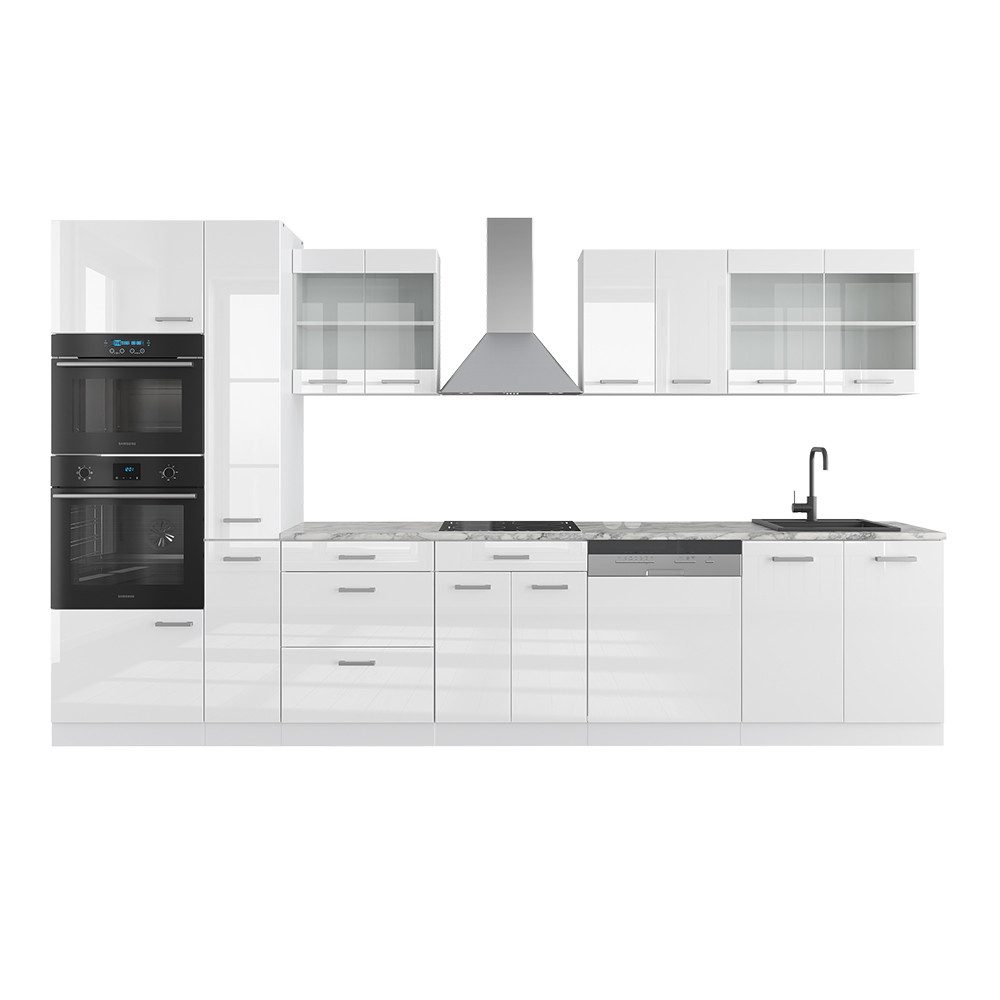 Vicco Küchenzeile R-Line, Weiß Hochglanz/Weiß, Ohne günstig online kaufen