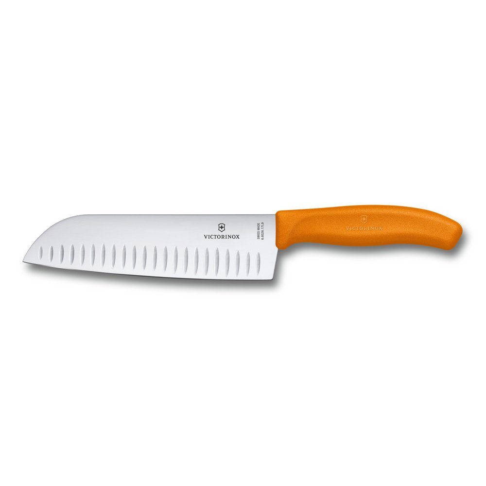 Victorinox Santokumesser, Victorinox Swiss Classic Santokumesser, Kullenschliff, orange