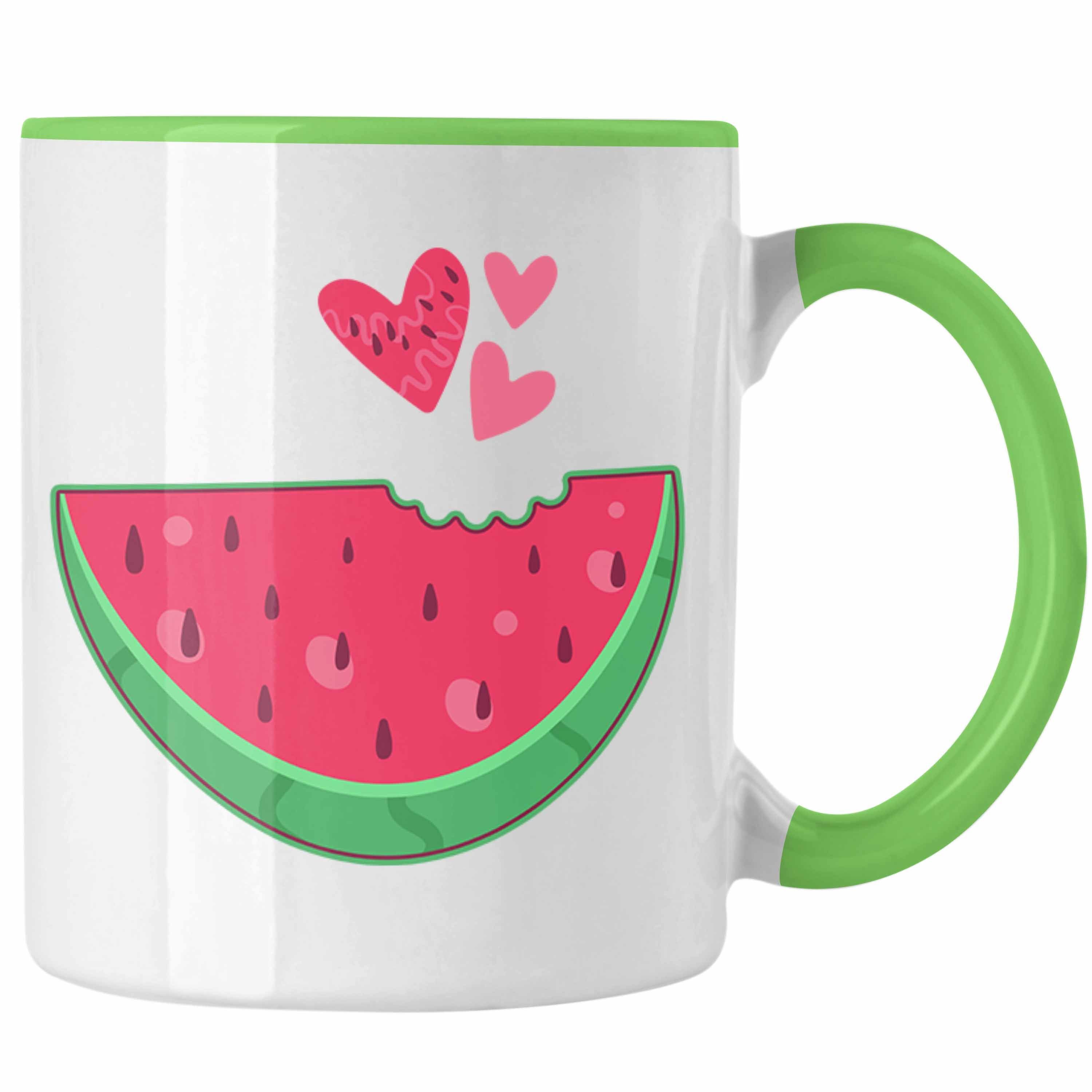 Trendation Tasse Trendation - Melone Geschenk Sommer Geschenkidee Grafik Grün Melonen-Liebhaber Tasse