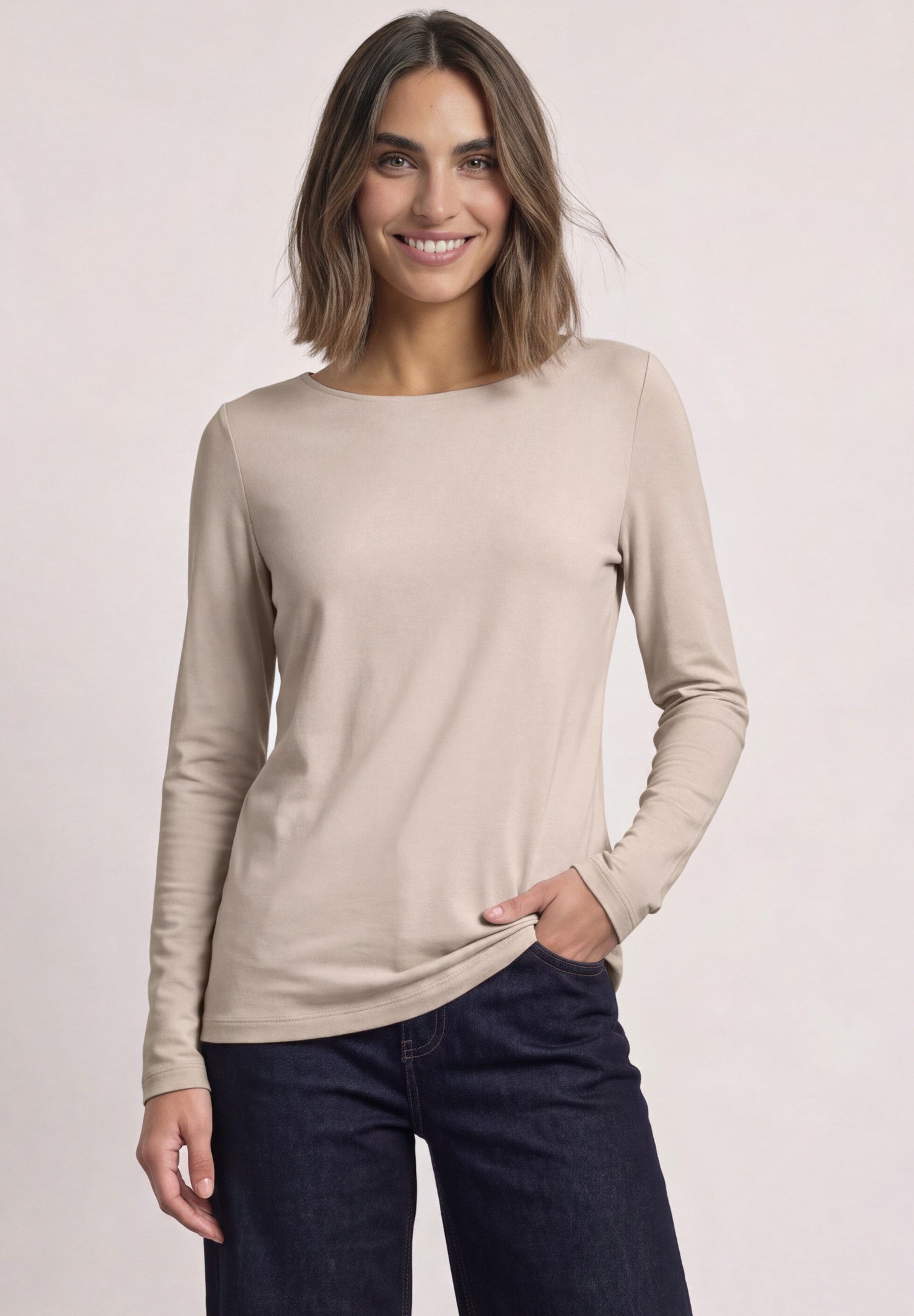 STREET ONE Langarmshirt im soften Baumwoll-Mix