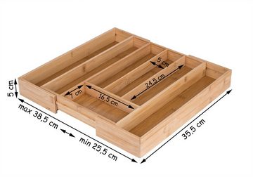 BigDean Besteckkasten Bambus Besteckeinsatz verstellbar Schubladeneinsatz mit 5 7 Fächern (2 St)