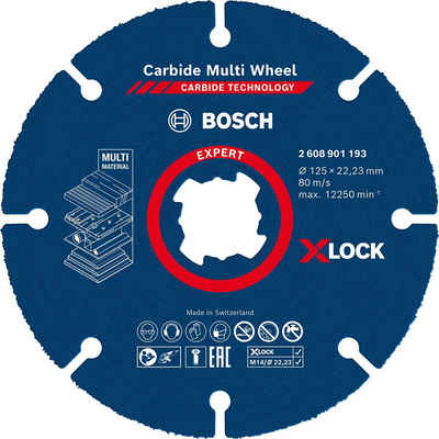 Bosch Professional Trennscheiben »Expert Carbide Multi Wheel X-LOCK«, Ø 125 mm, (Set, 10-tlg), 22,23 mm
