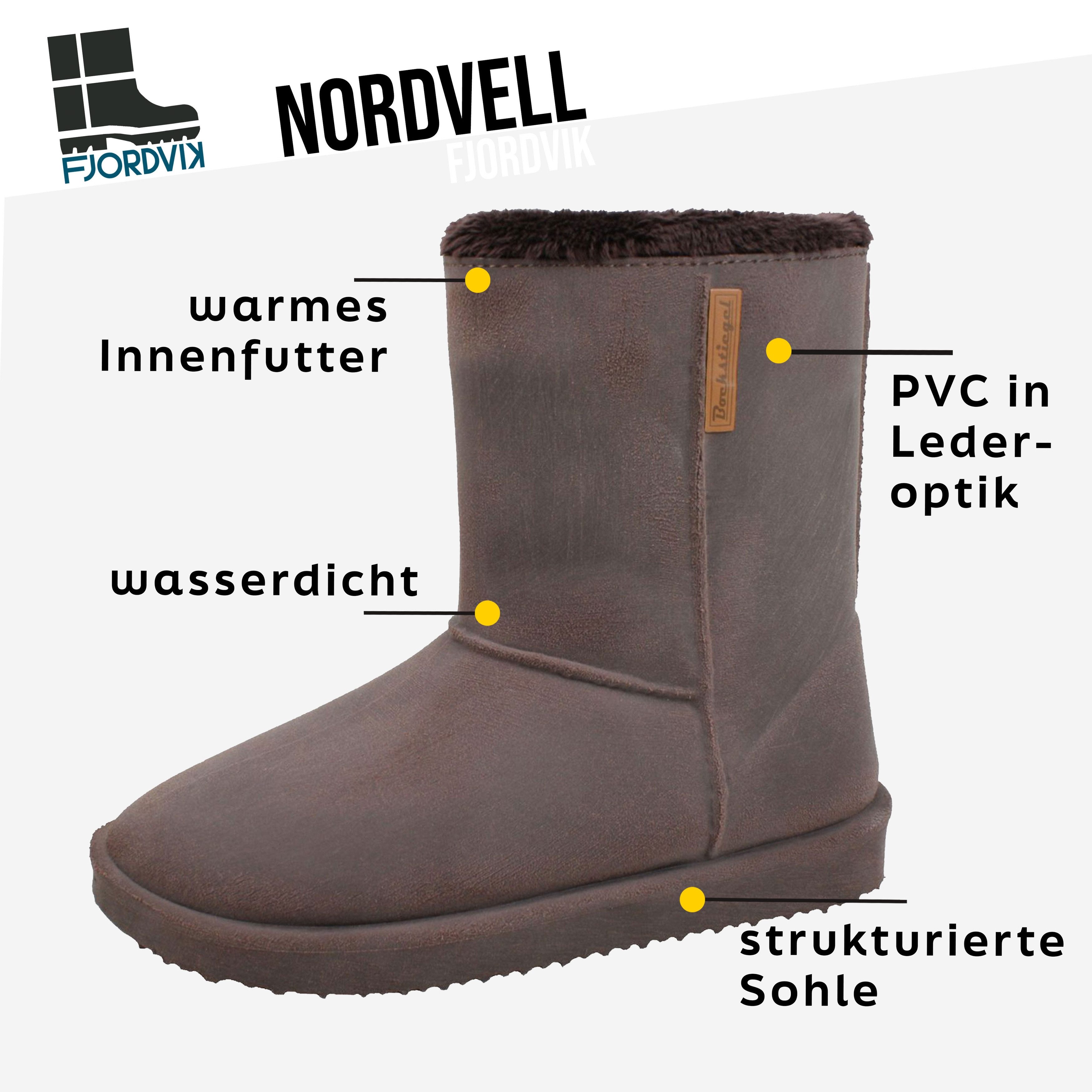 Fjordvik NORDVELL PVC-Gummistiefel Damen – warm & robust Sand, Gr. 40 Gummi günstig online kaufen