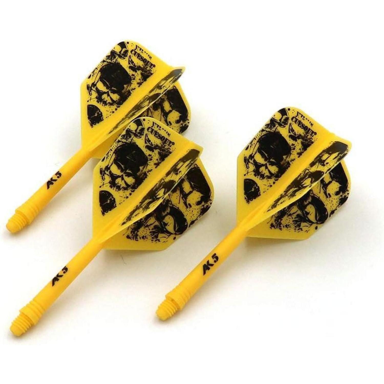 LuxusKollektion Pfeilschaft Dartschäfte Flights S M L 3er Set Farben Gelb Schädel CSAK-5KL9-L