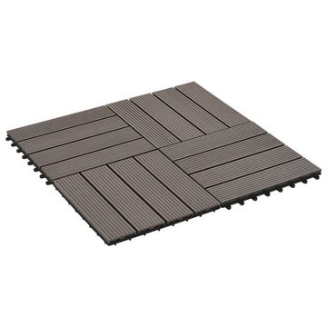 Teppichboden Terrassenfliesen 11 Stück WPC 30 x 30 cm 1 qm Dunkelbraun, vidaXL