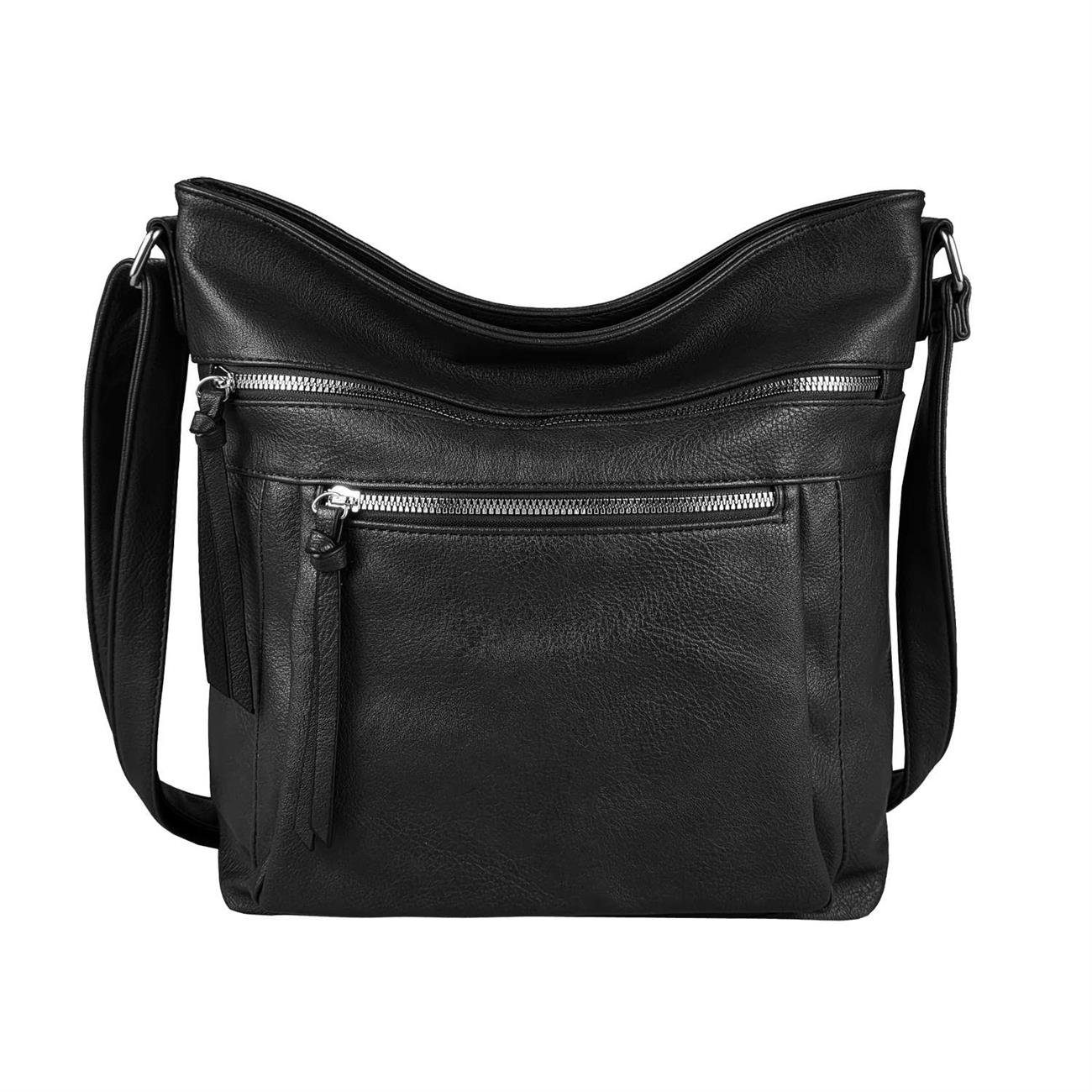 ITALYSHOP24 Schultertasche Damen Tasche XL Shopper Crossbody Umhängetasche günstig online kaufen