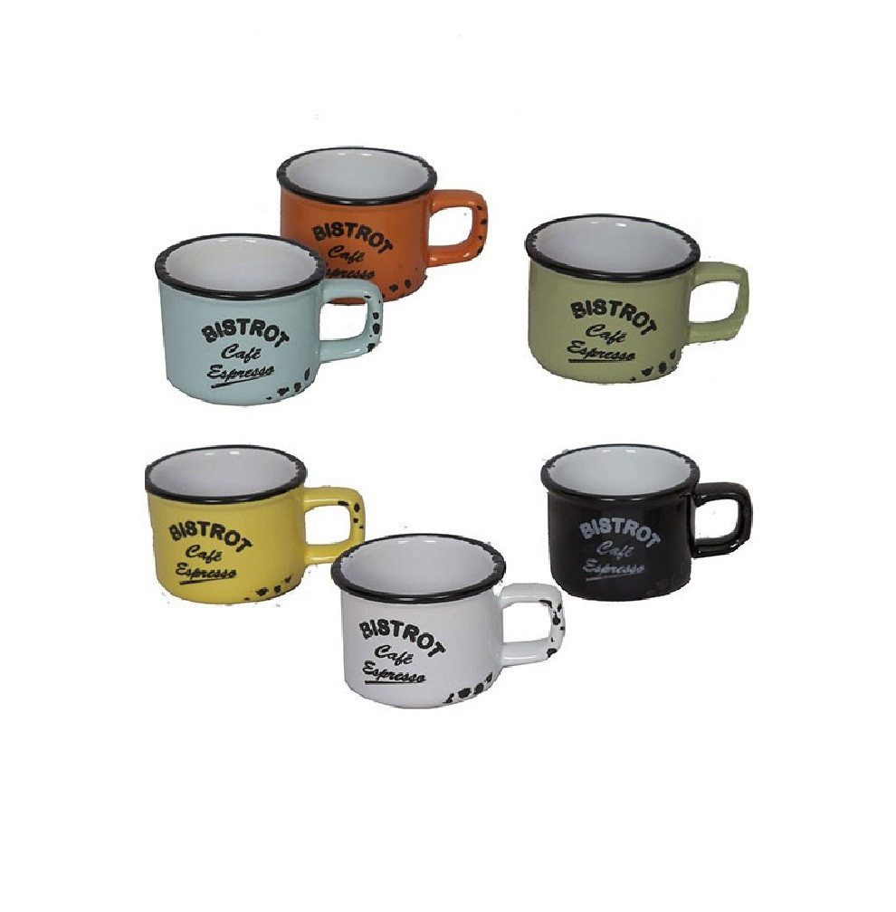 Espressotasse 6er Set Farbige Espressotassen Mokkatassen Moccatasse Tasse Antic