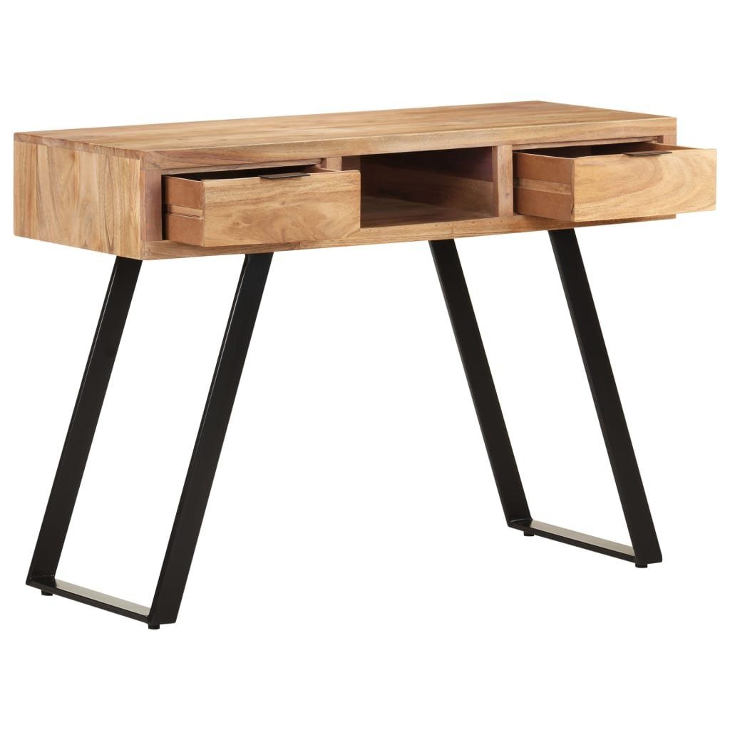 vidaXL Massivholz Schreibtisch Akazie Kanten 107x45x79 cm Lebendige Schreibtisch