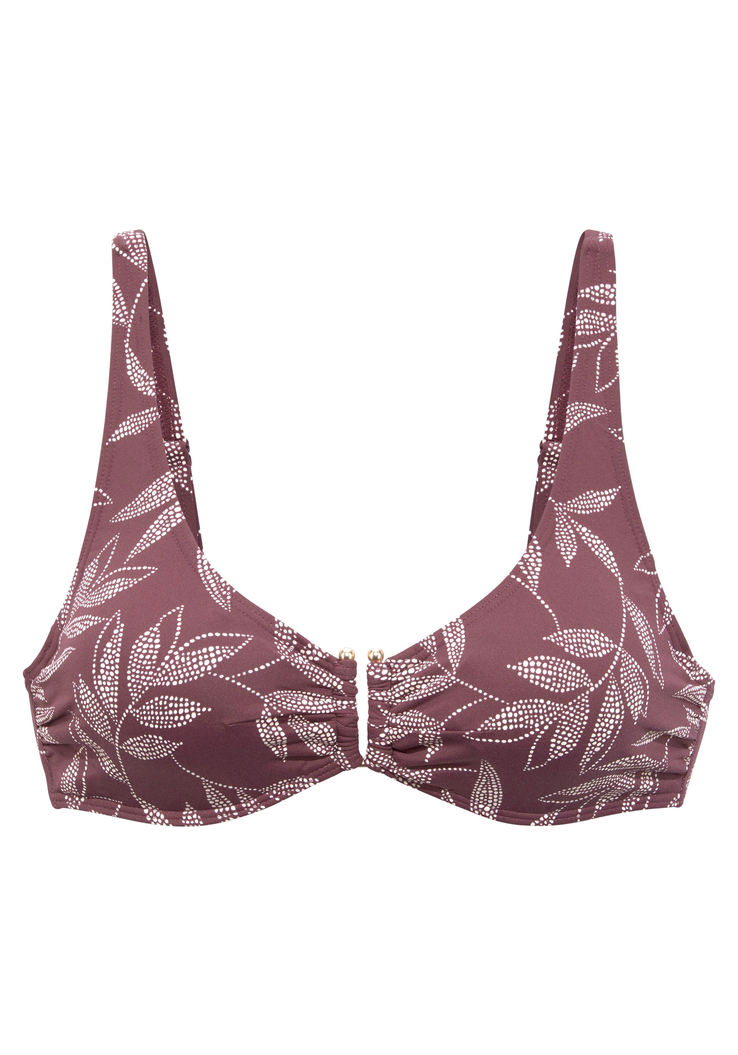 LASCANA Bügel-Bikini-Top Apart, mit goldfarbigen Accessoire günstig online kaufen
