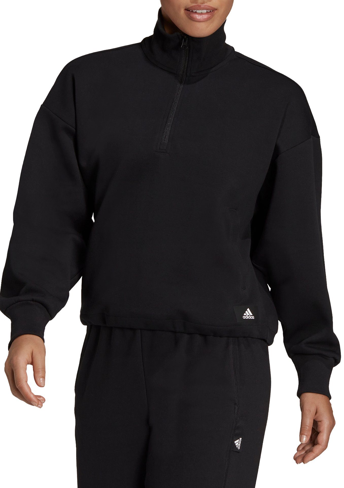 adidas Sportswear Sweatshirt W FI 3B BLACK QZ schwarz