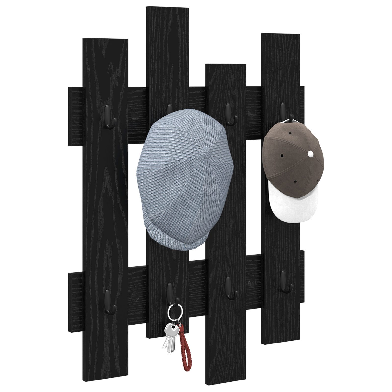 vidaXL Regal Wandmontierter Kleiderständer Schwarz Eiche günstig online kaufen