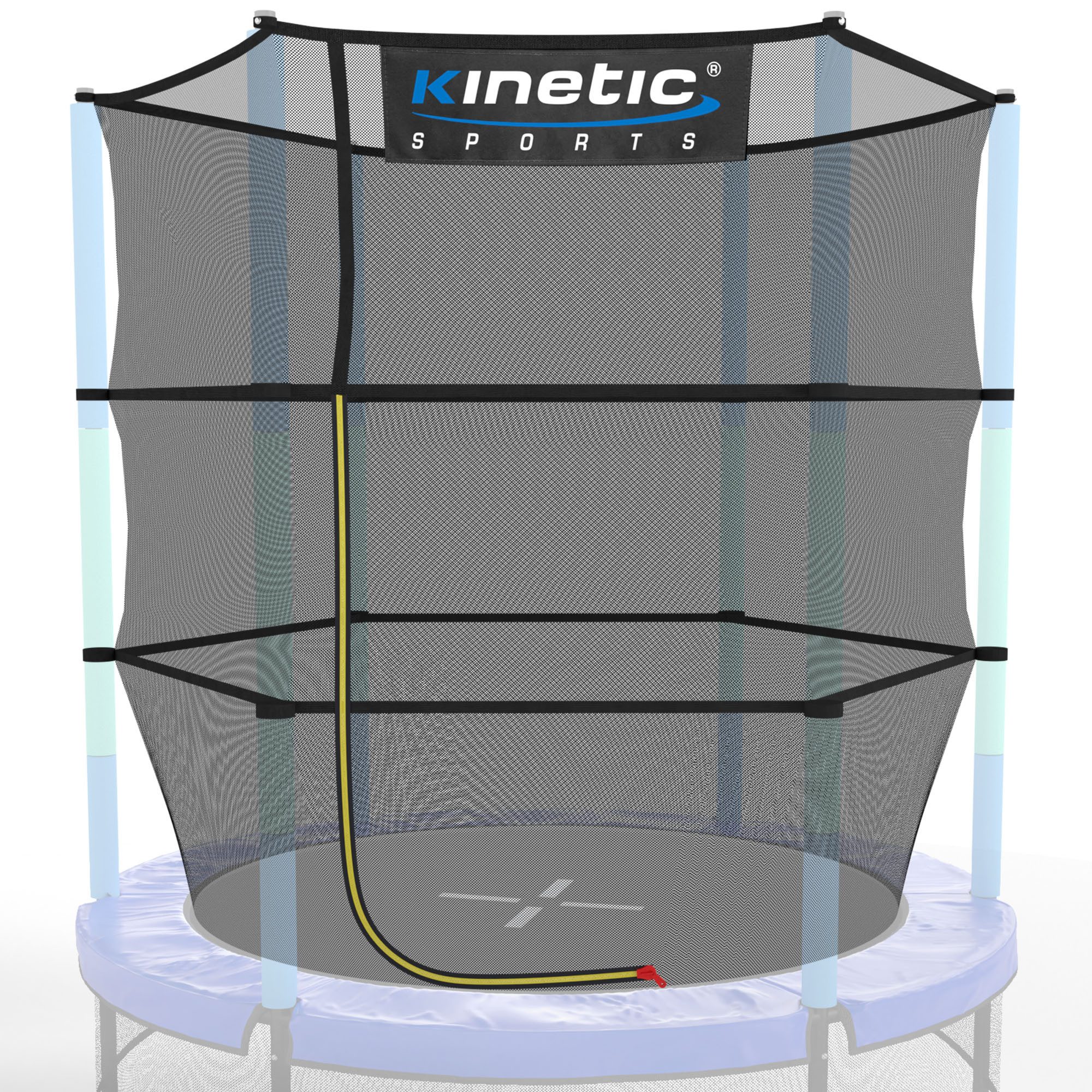Kinetic Sports Trampolinnetz, Ersatz Fangnetz Netz mit Reißverschluss, UV-beständig