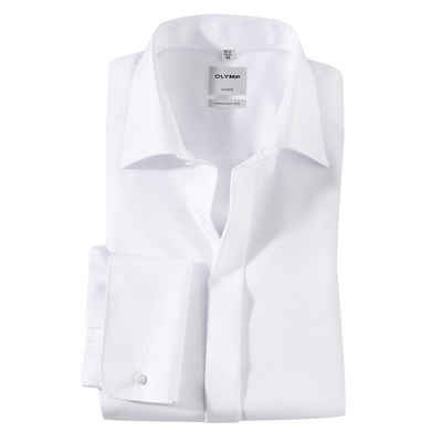 OLYMP Langarmhemd Große Größen Olymp Luxor elegantes weißes Langarmhemd bügelfrei
