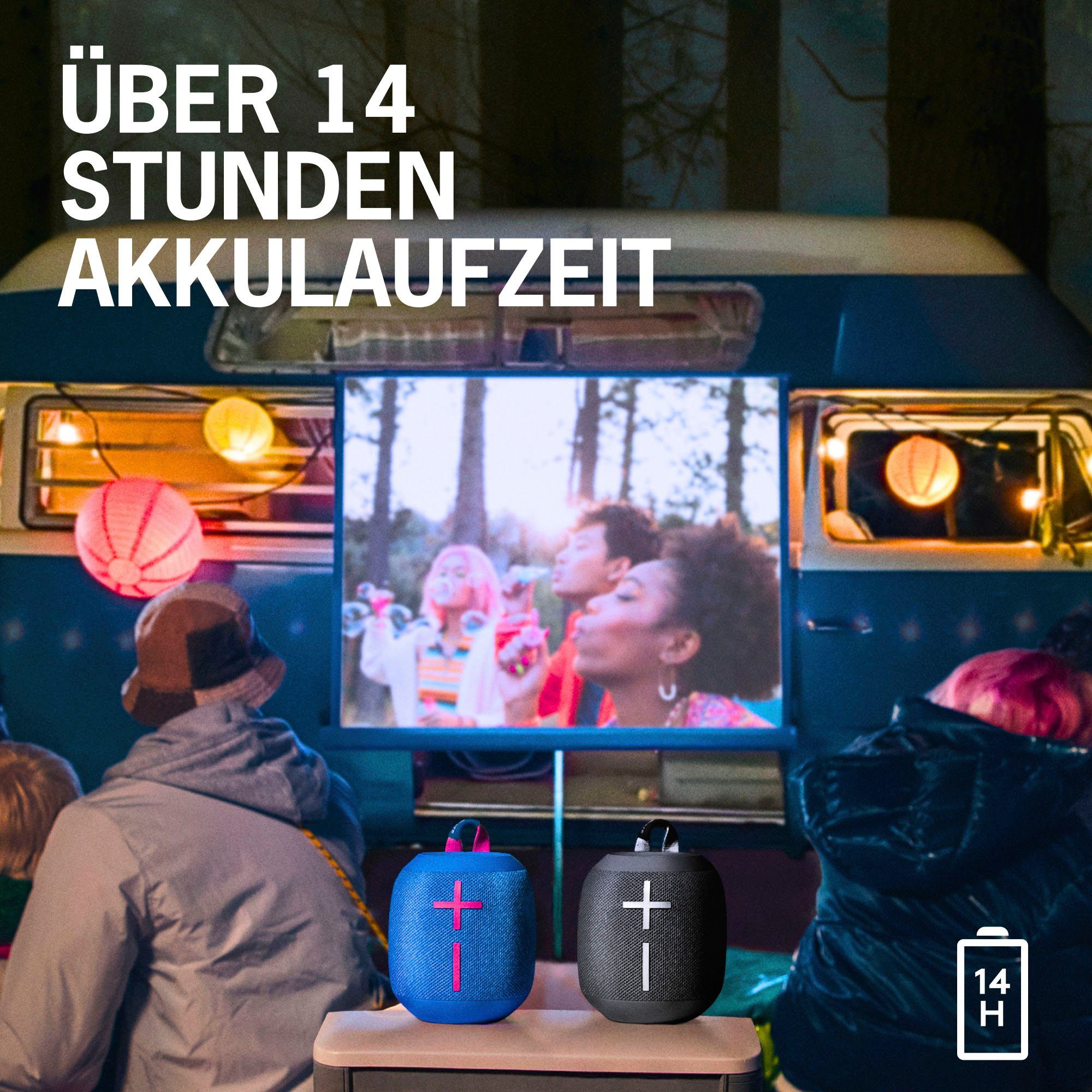 Ultimate (360°-SOUND, WONDERBOOM Stunden Bluetooth-Lautsprecher 14 Reichweite, Ears Aqua EARS 40 IP67, blau ULTIMATE Akkulaufzeit) Meter 3