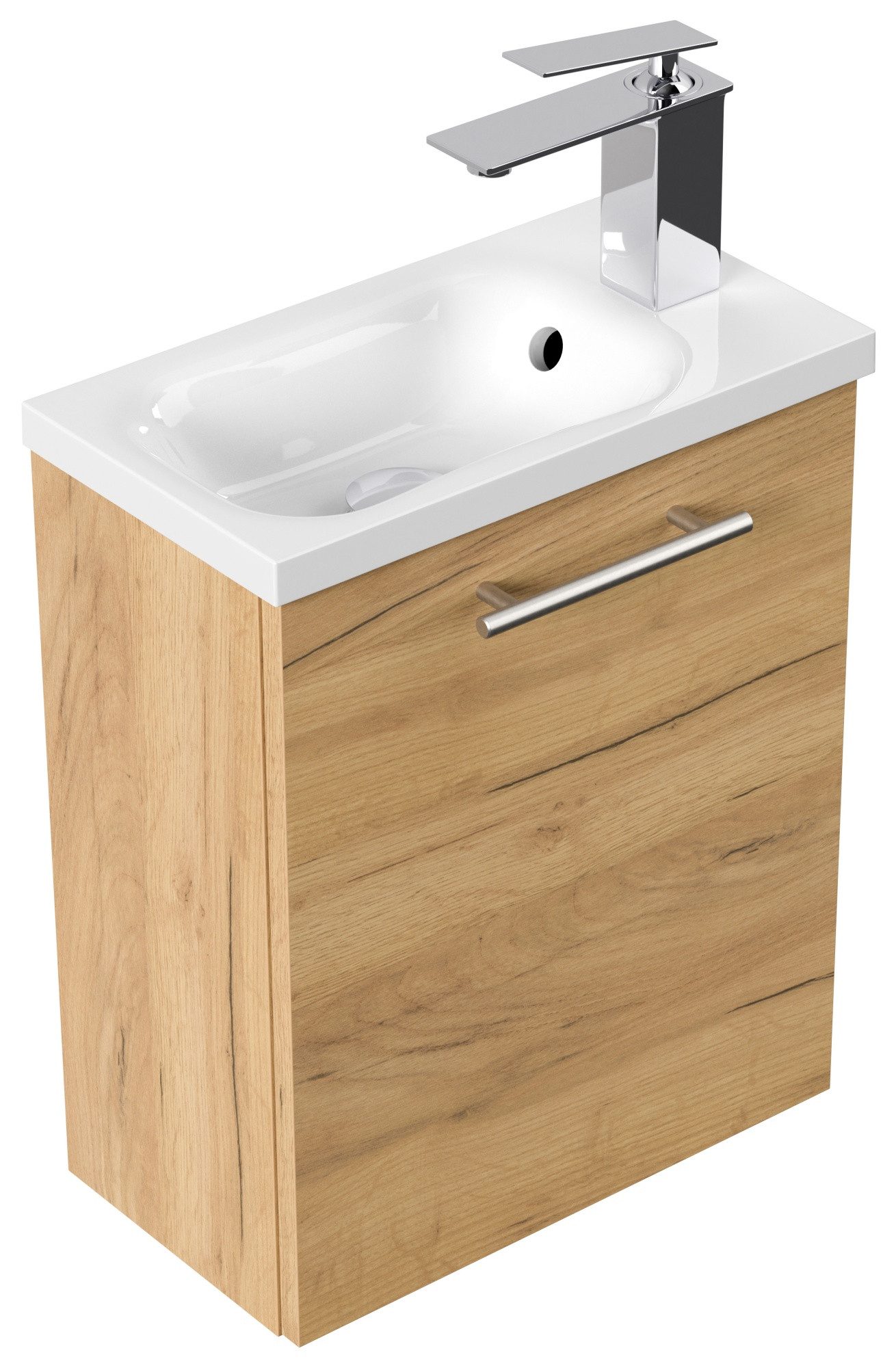 Magnolia Home Waschtisch Gäste WC Badmöbel Pico Slimline 40cm SoftClose eiche gold