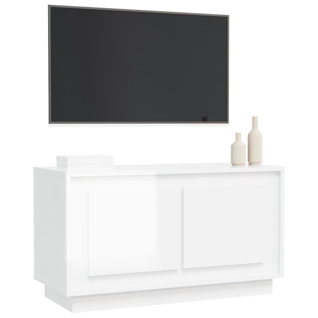 Holzwerkstoff cm Hochglanz-Weiß furnicato TV-Schrank 80x35x45