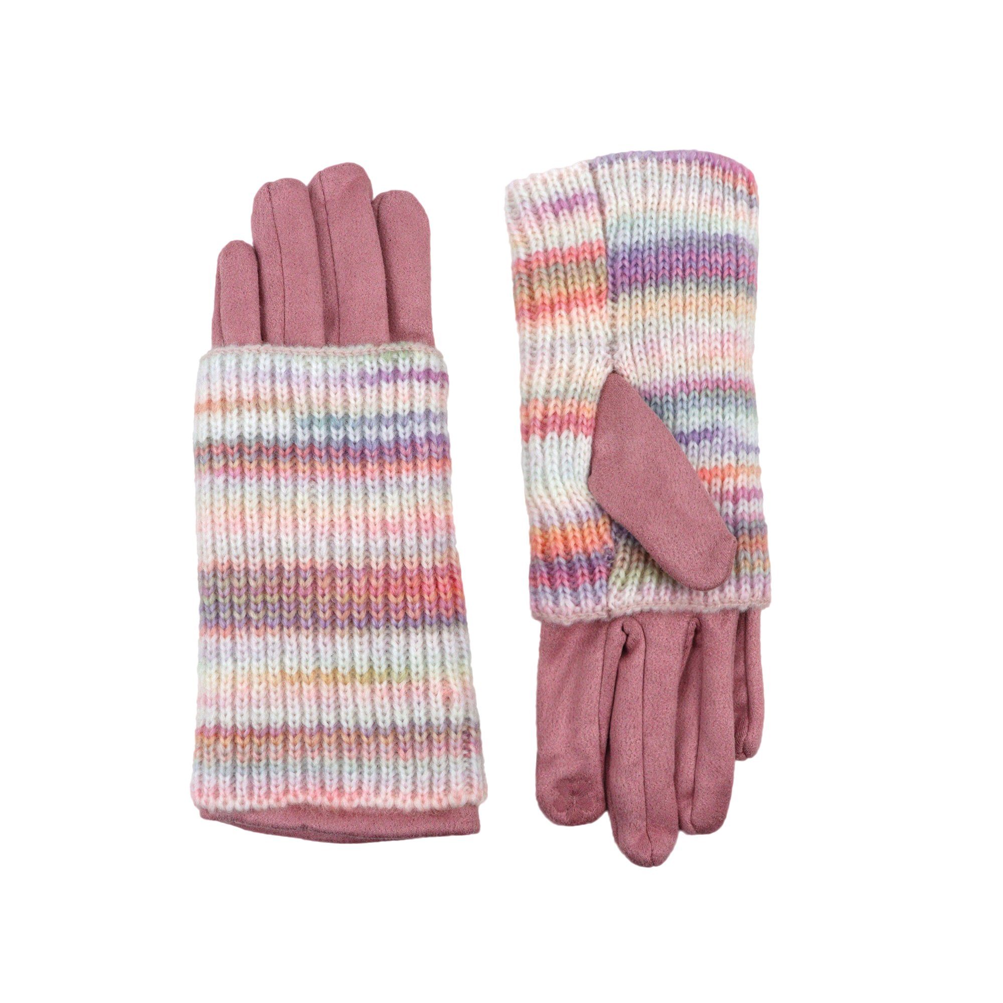 Handschuh Fleecehandschuhe ZEBRO Stulpe rosa mit