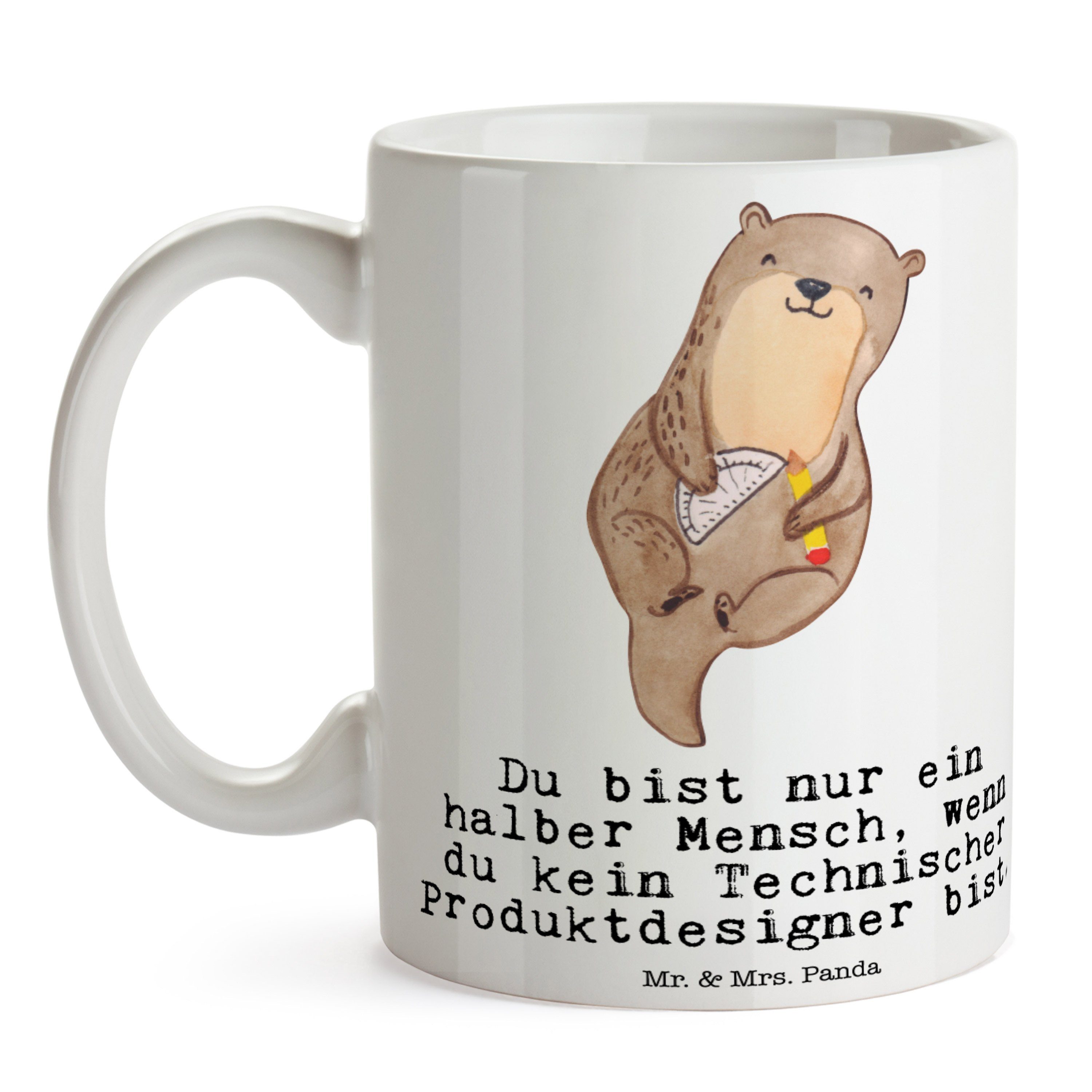 - Tasse Geschenk, Weiß Keramiktasse, - & Technischer Herz Keramik Mrs. mit Mr. Produktdesigner Panda