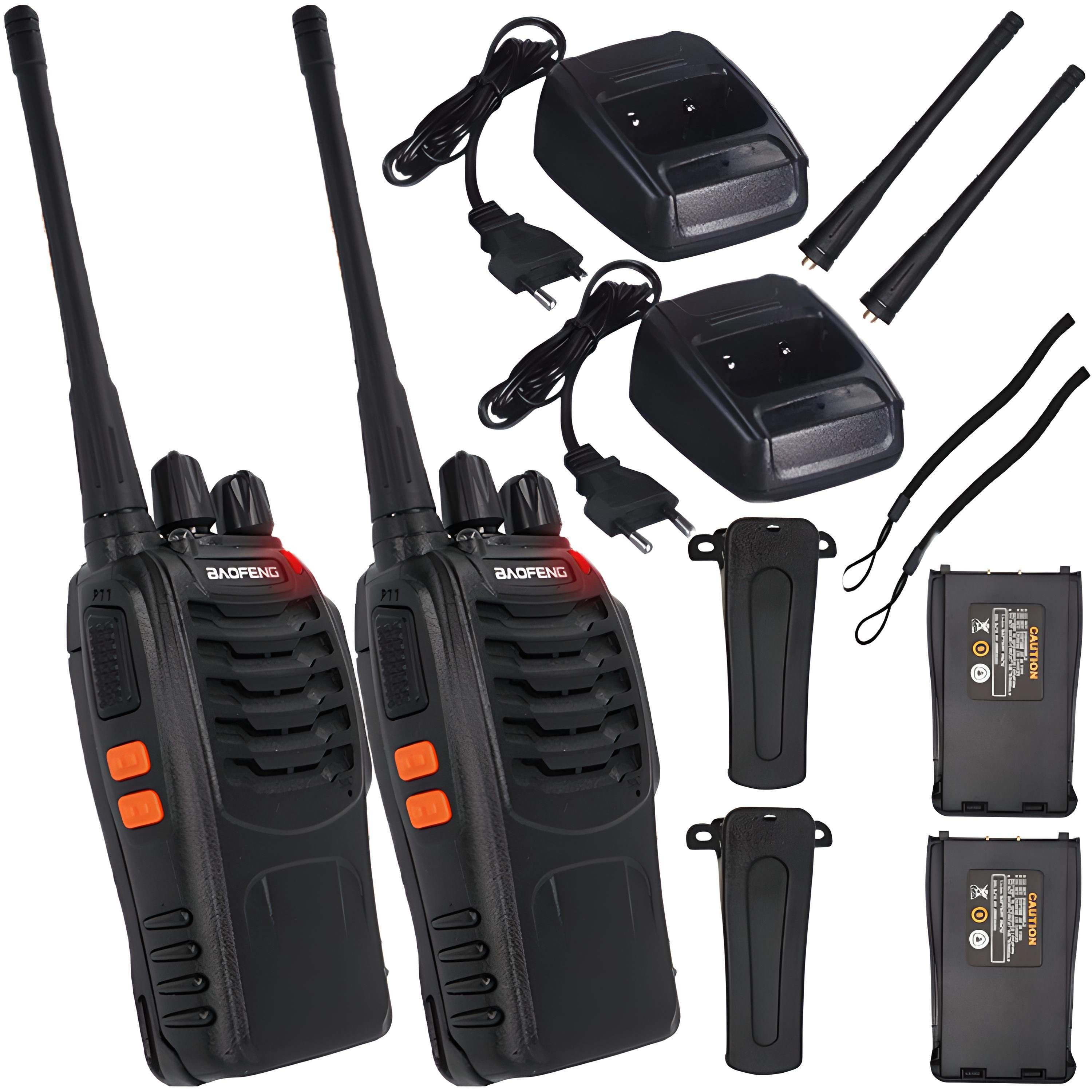 Retoo Walkie Talkie Walkie Talkie 2xPMR Funkgeräte Handfunkgerät Sprechfunkgeräte 8KM, (Packung, 14-St., 2x (Funkgerät, Antennen, Batterien, Tischladegeräte, Netzteile), Reichweite bis zu 8 km, 16 voreingestellte Kanäle