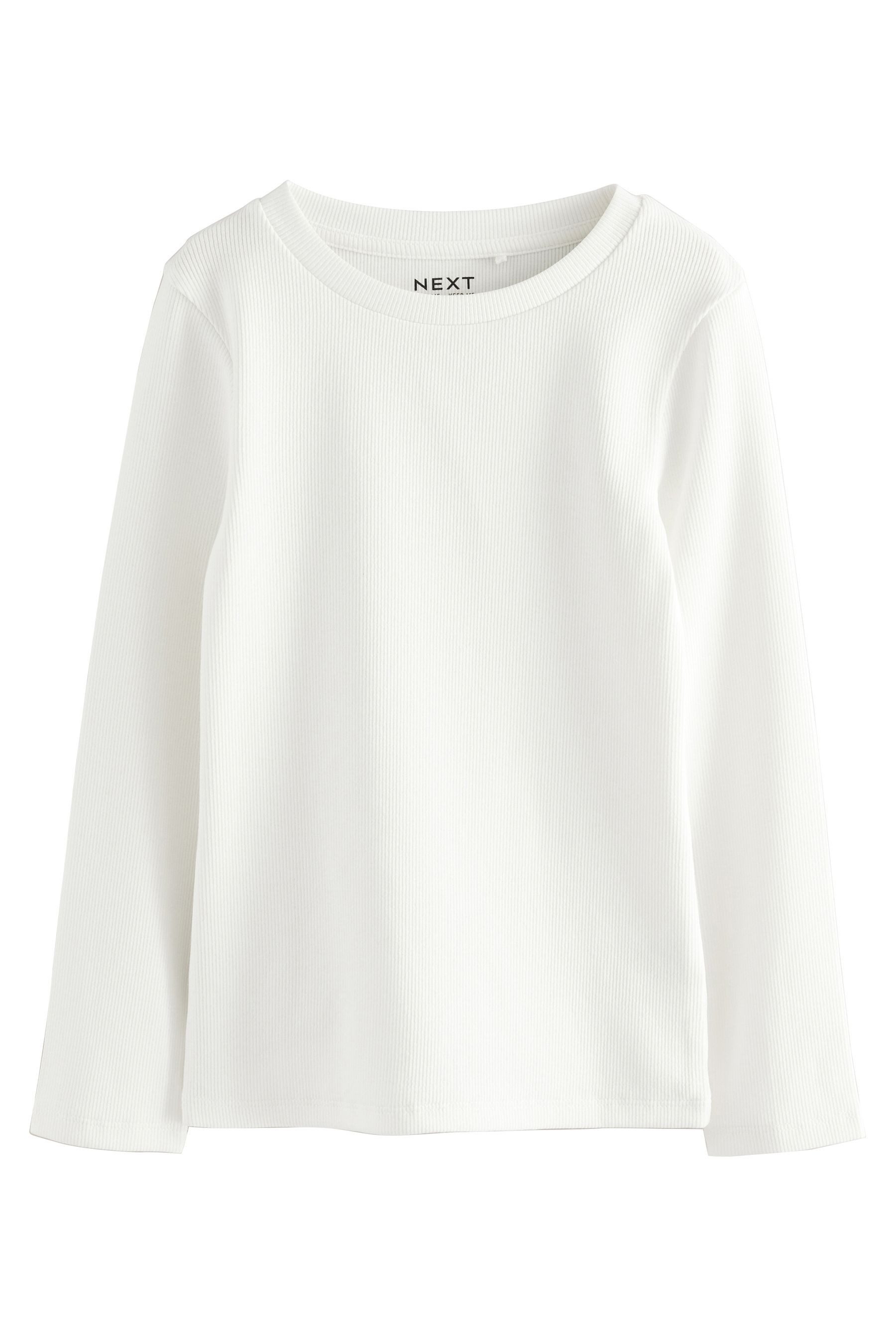 Langarmshirt Gerippte Langarm-T-Shirts, 4er-Pack