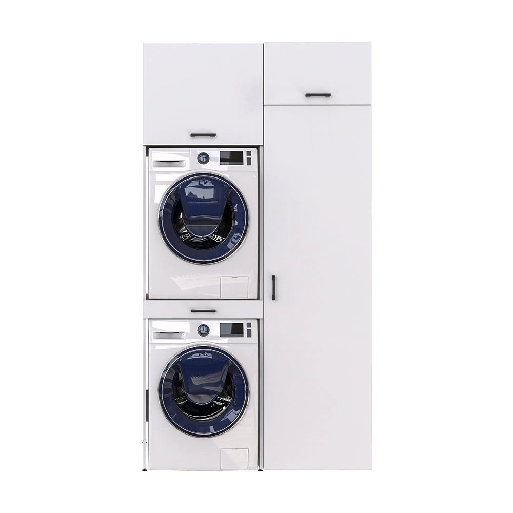 Roomart Waschmaschinenumbauschrank (Waschmaschinenschrank eiche schwarz schwarz Trockner Überbauschrank) und für Waschmaschine 