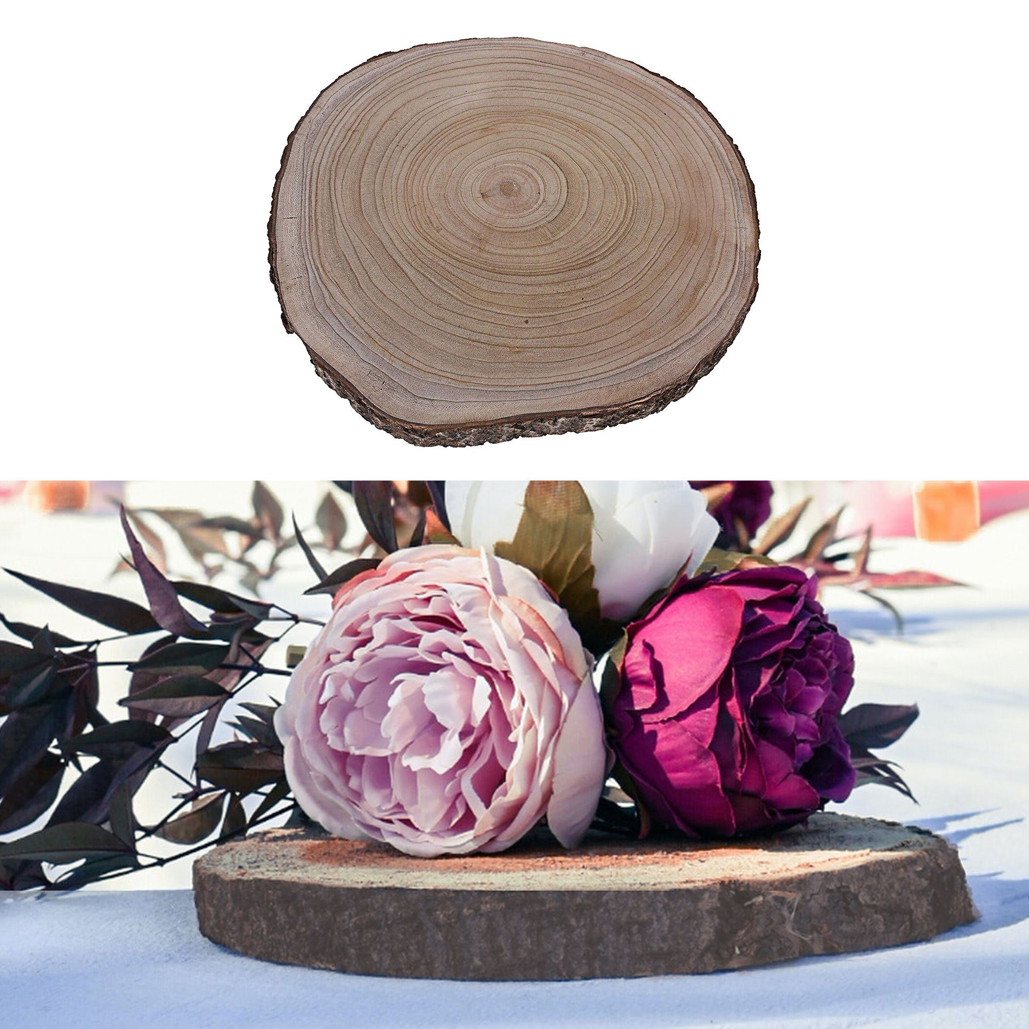 CEPEWA Dekoschale Baumscheibe 44,5x2,5cm Paulownia Holzscheibe günstig online kaufen