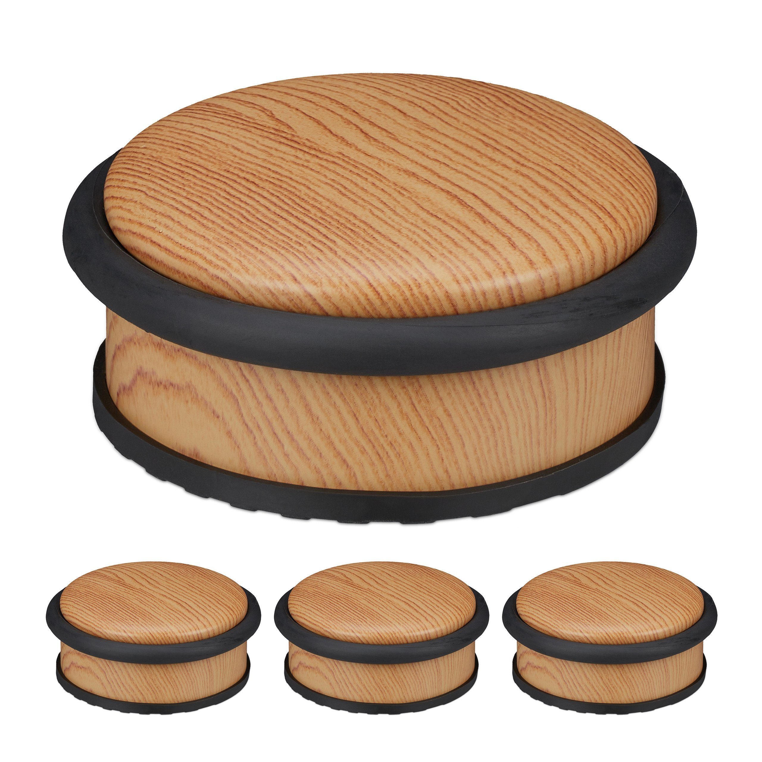 relaxdays Türstopper 4 x Türstopper Holzoptik günstig online kaufen