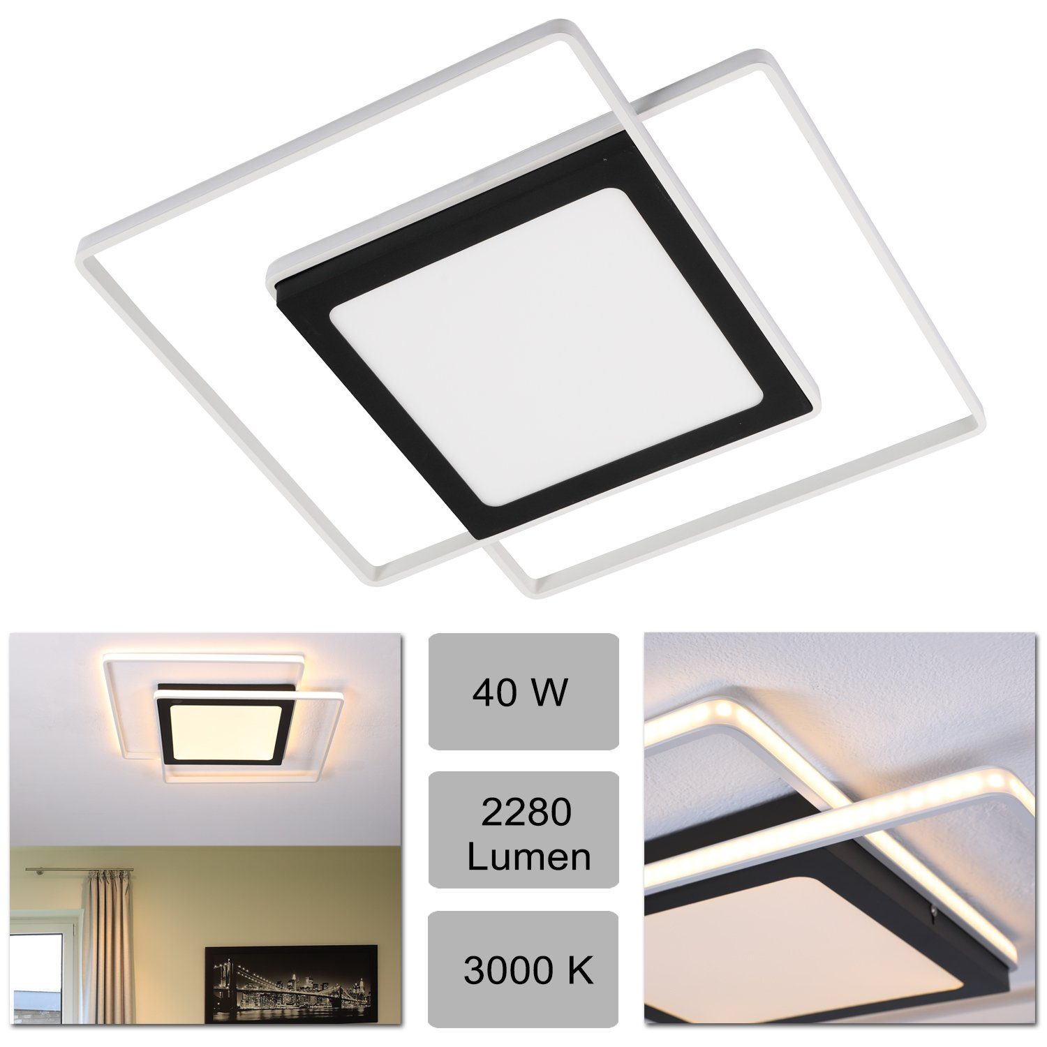 Home4Living LED Deckenleuchte Deckenlampe modern 40 Watt Wohnzimmerlampe 1. günstig online kaufen