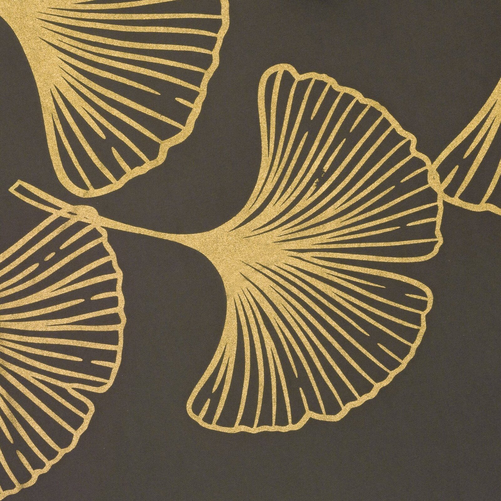 Eurofirany Vorhang 140x250 Blickdicht Ösen Ginko Muster Satin Gold, Blackout, Blickdicht, Verdunkelnd – Bild 3 von 5